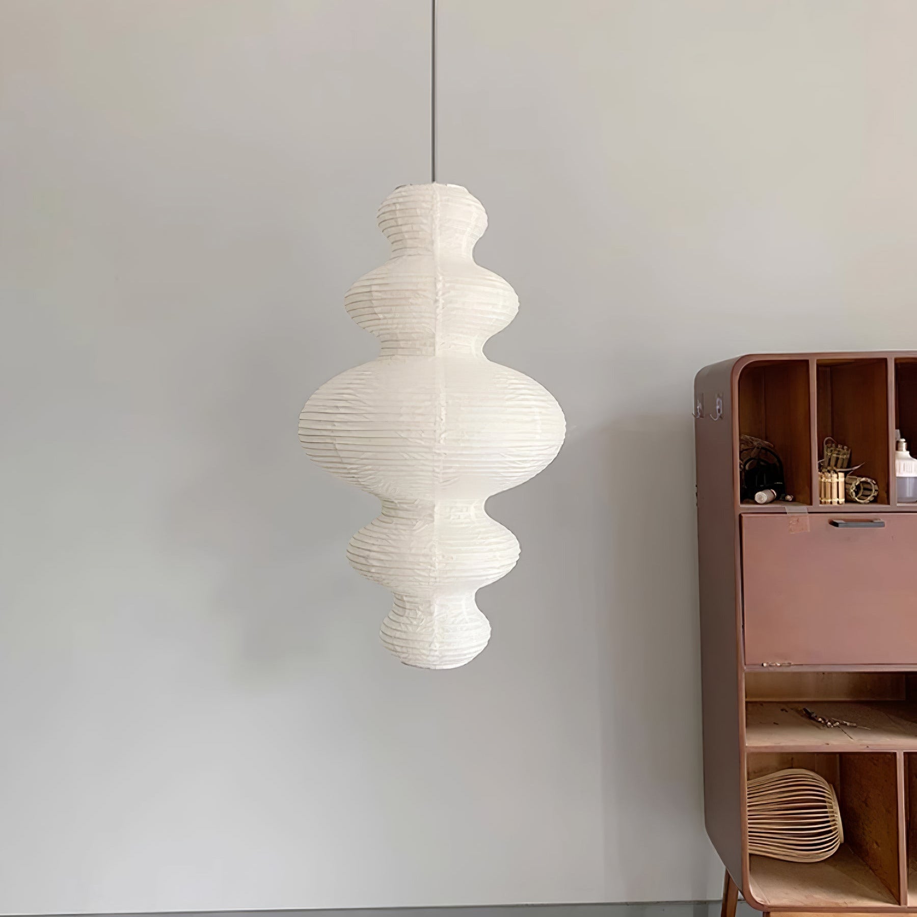 Ritta Japanese Sculptural Paper Pendant Light Plug-In - Letslighting
