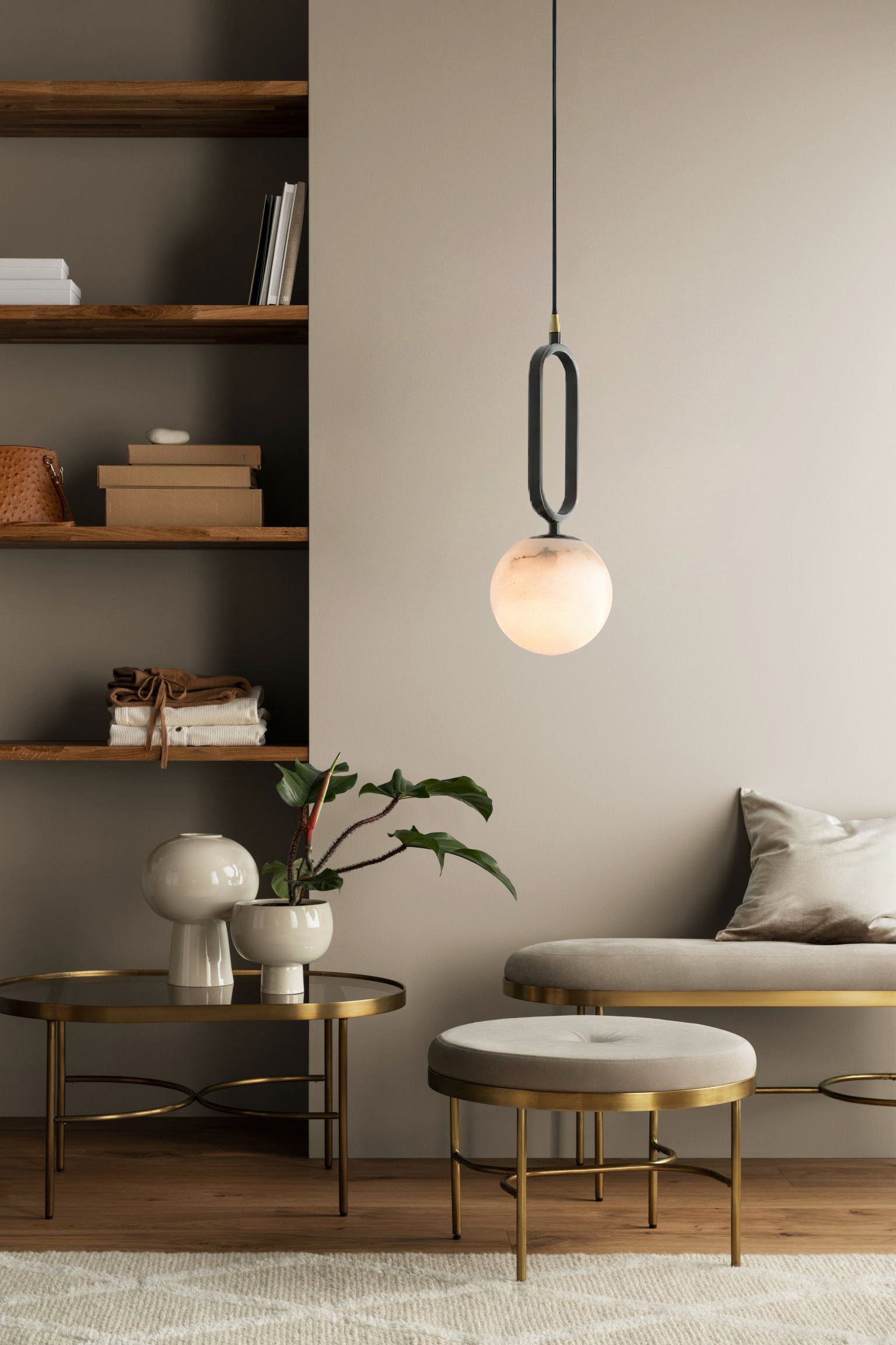 Gloruvyd Minimalist Ball Alabaster Pendant Light - Letslighting