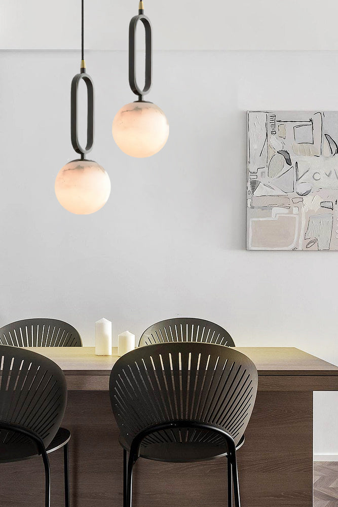 Gloruvyd Minimalist Ball Alabaster Pendant Light - Letslighting