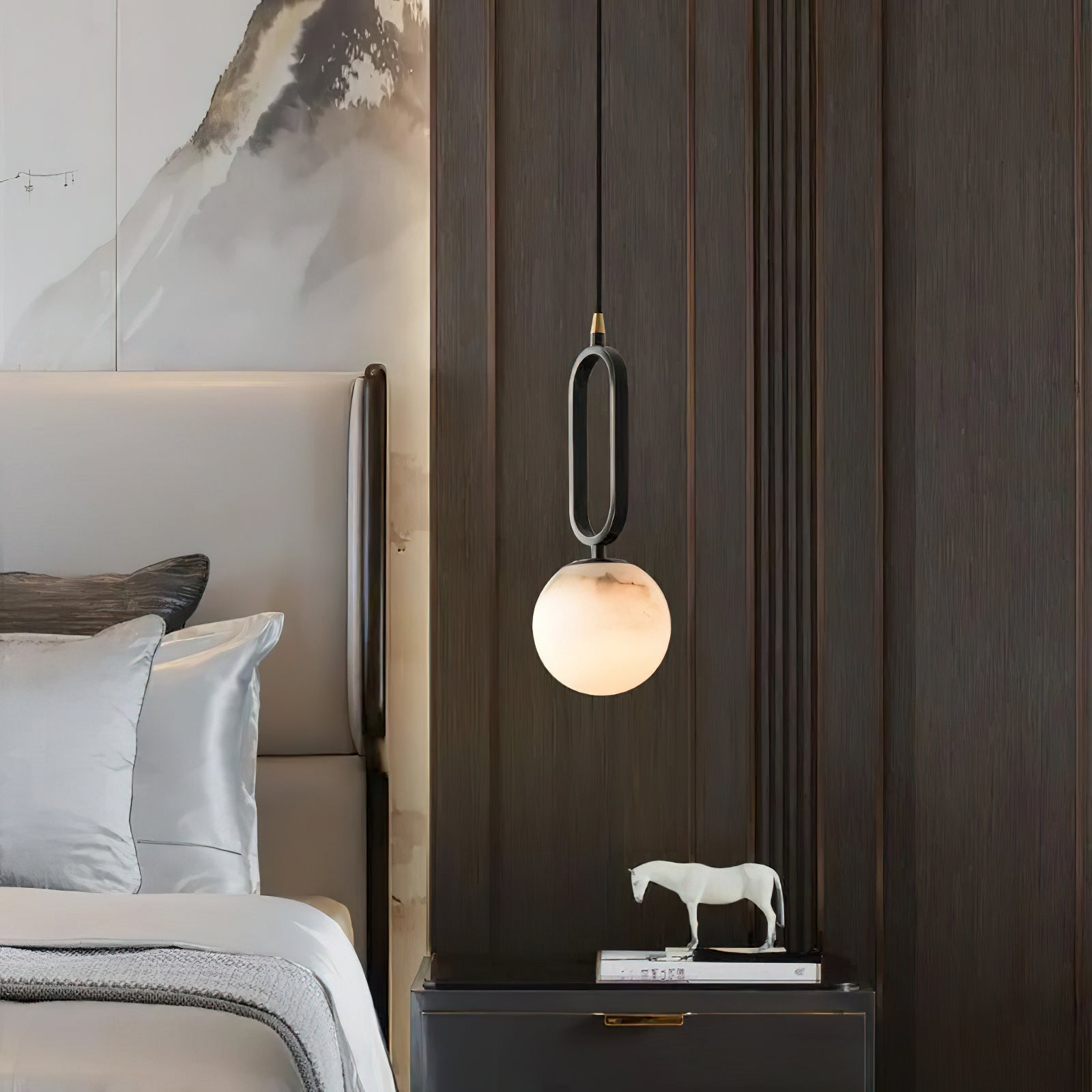 Gloruvyd Minimalist Ball Alabaster Pendant Light - Letslighting