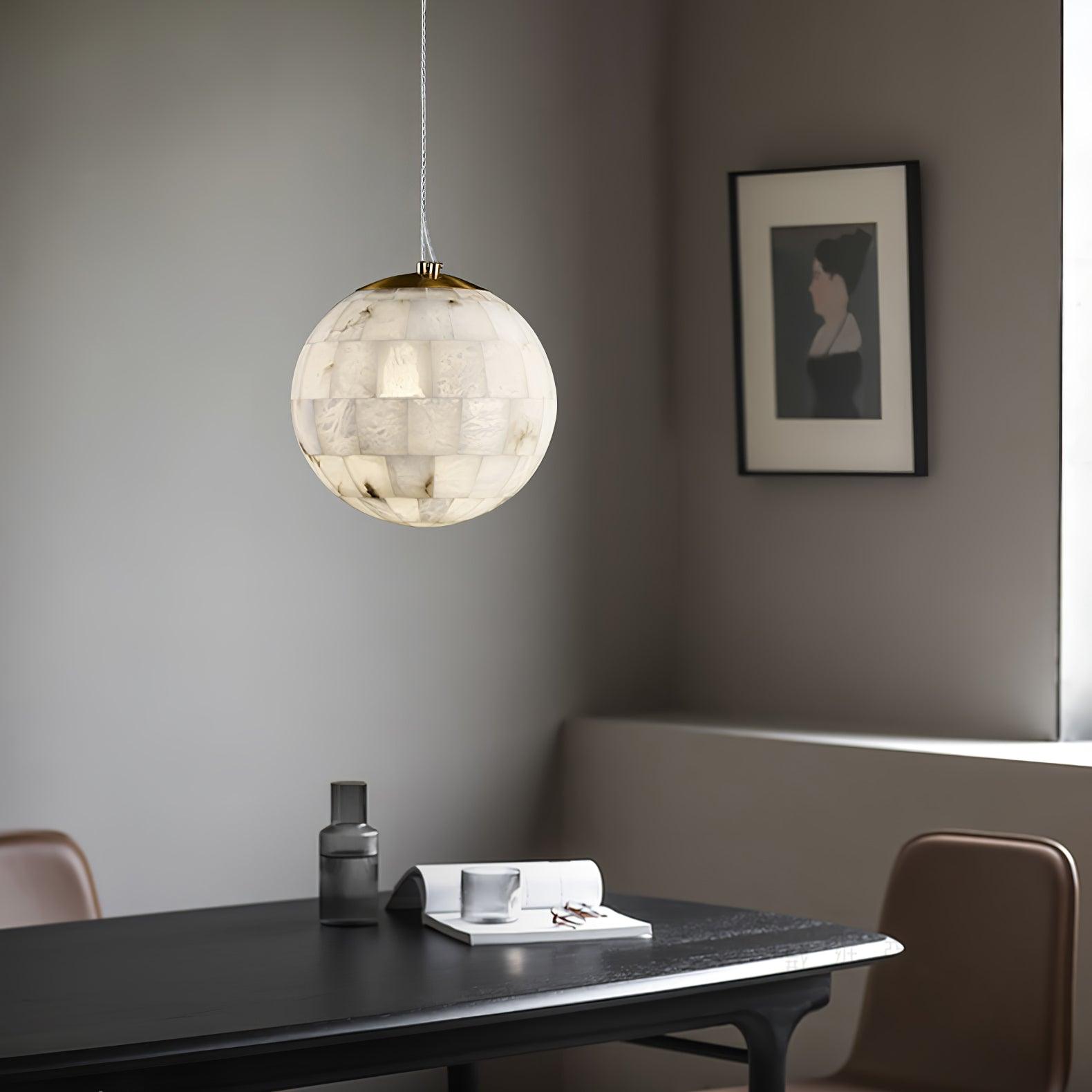 Isolde Alabaster Globe Pendant Light - Letslighting