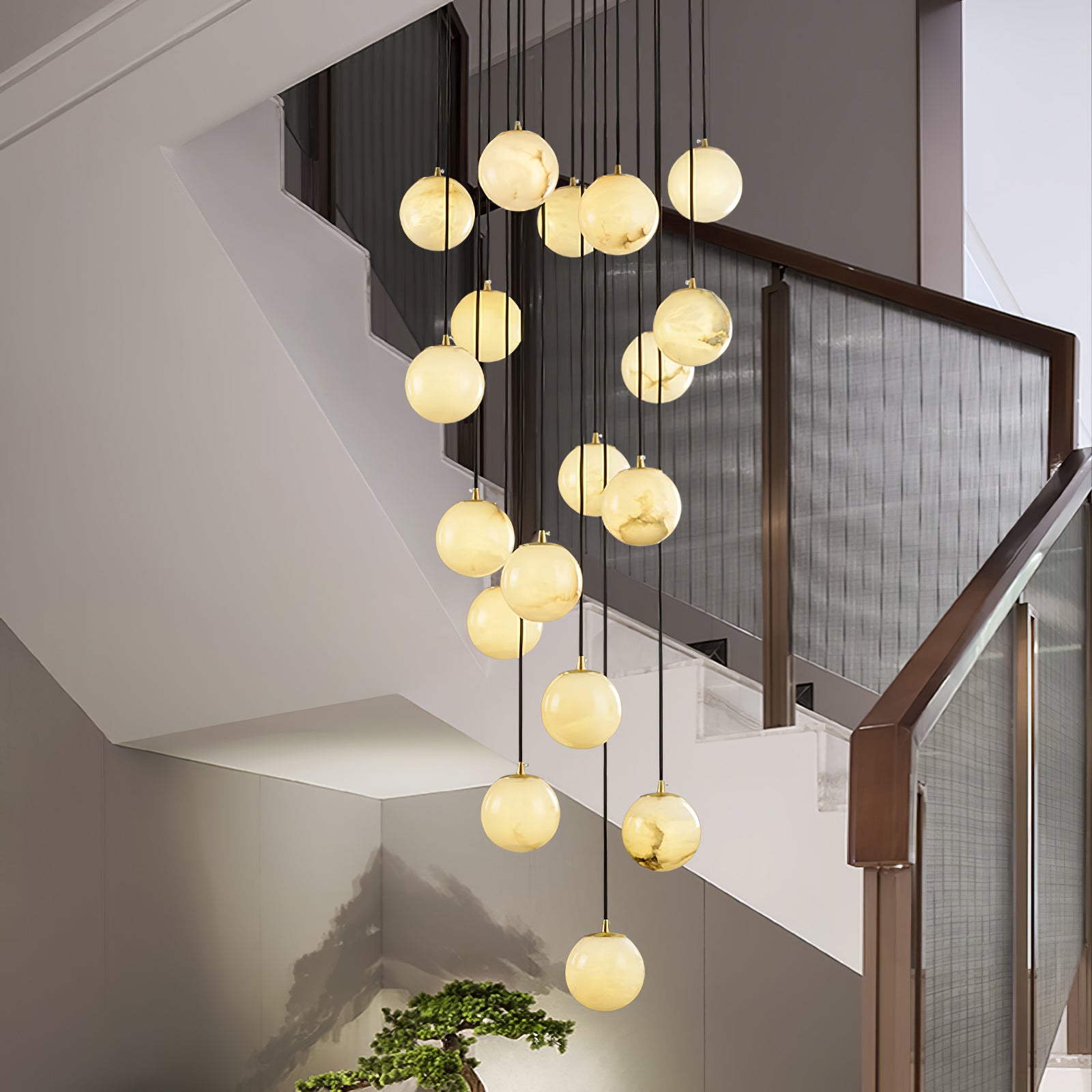 Afralia Balls Alabaster Modern Cluster Chandelier - Letslighting