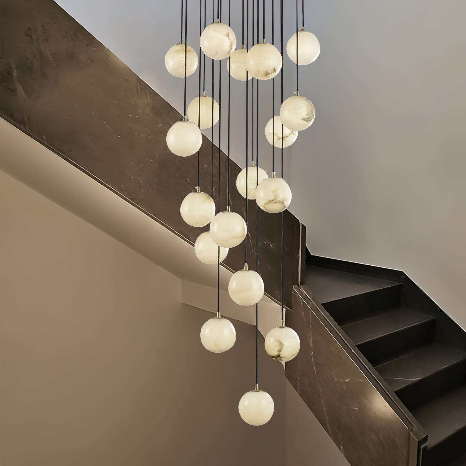 Afralia Balls Alabaster Modern Cluster Chandelier - Letslighting