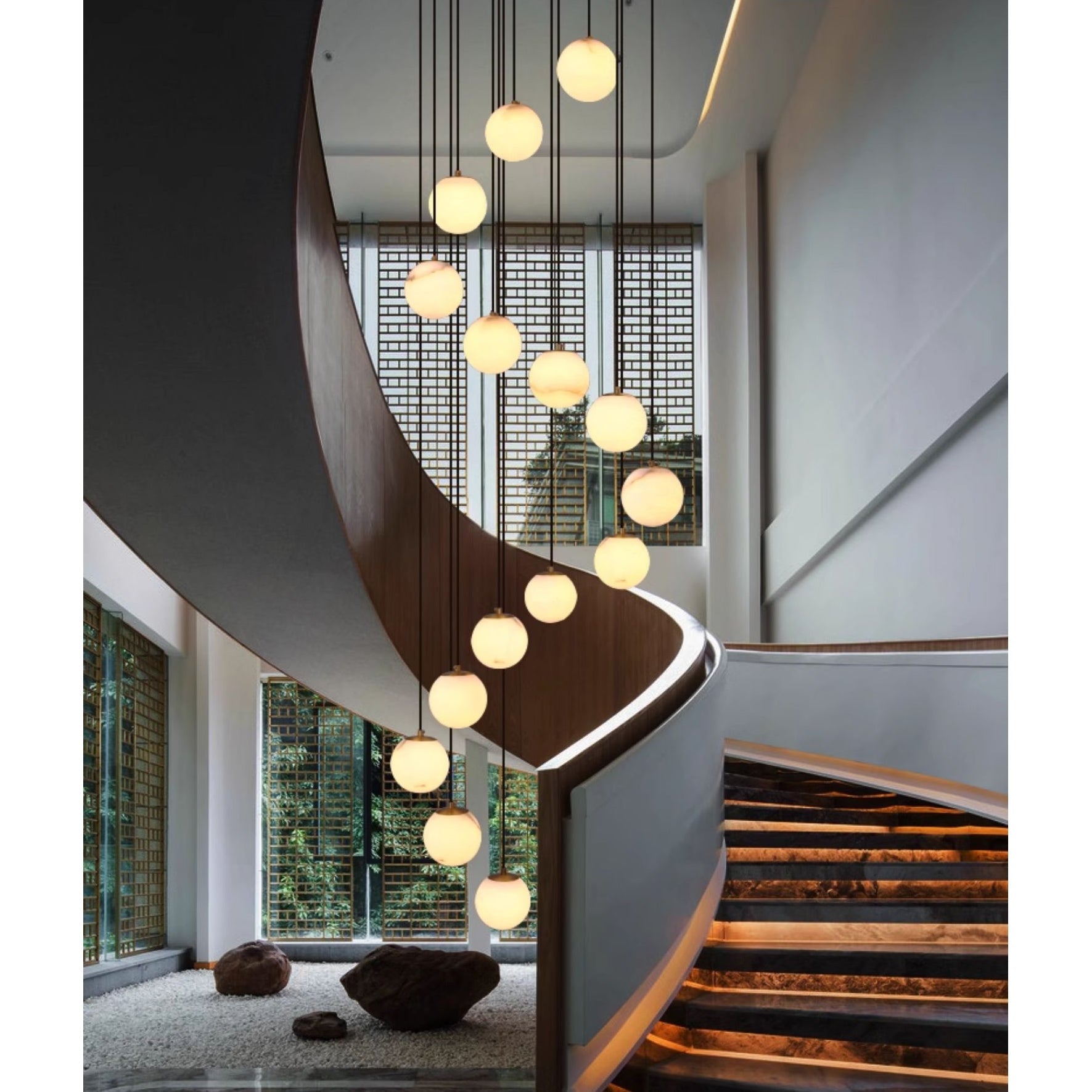 Afralia Balls Alabaster Modern Cluster Chandelier - Letslighting