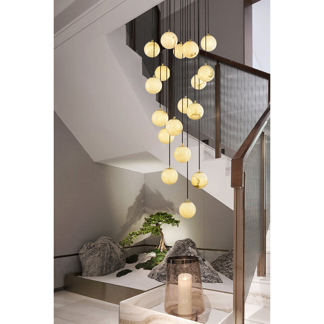 Afralia Balls Alabaster Modern Cluster Chandelier - Letslighting