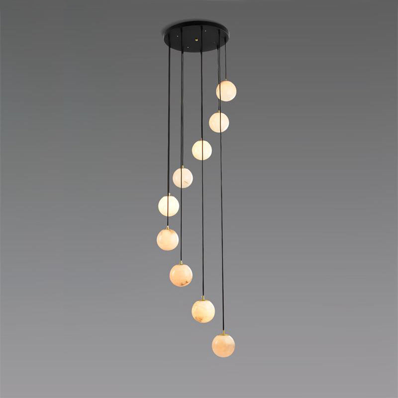 Afralia Balls Alabaster Modern Cluster Chandelier - Letslighting