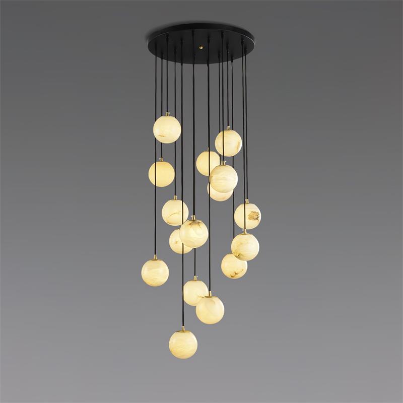 Afralia Balls Alabaster Modern Cluster Chandelier - Letslighting