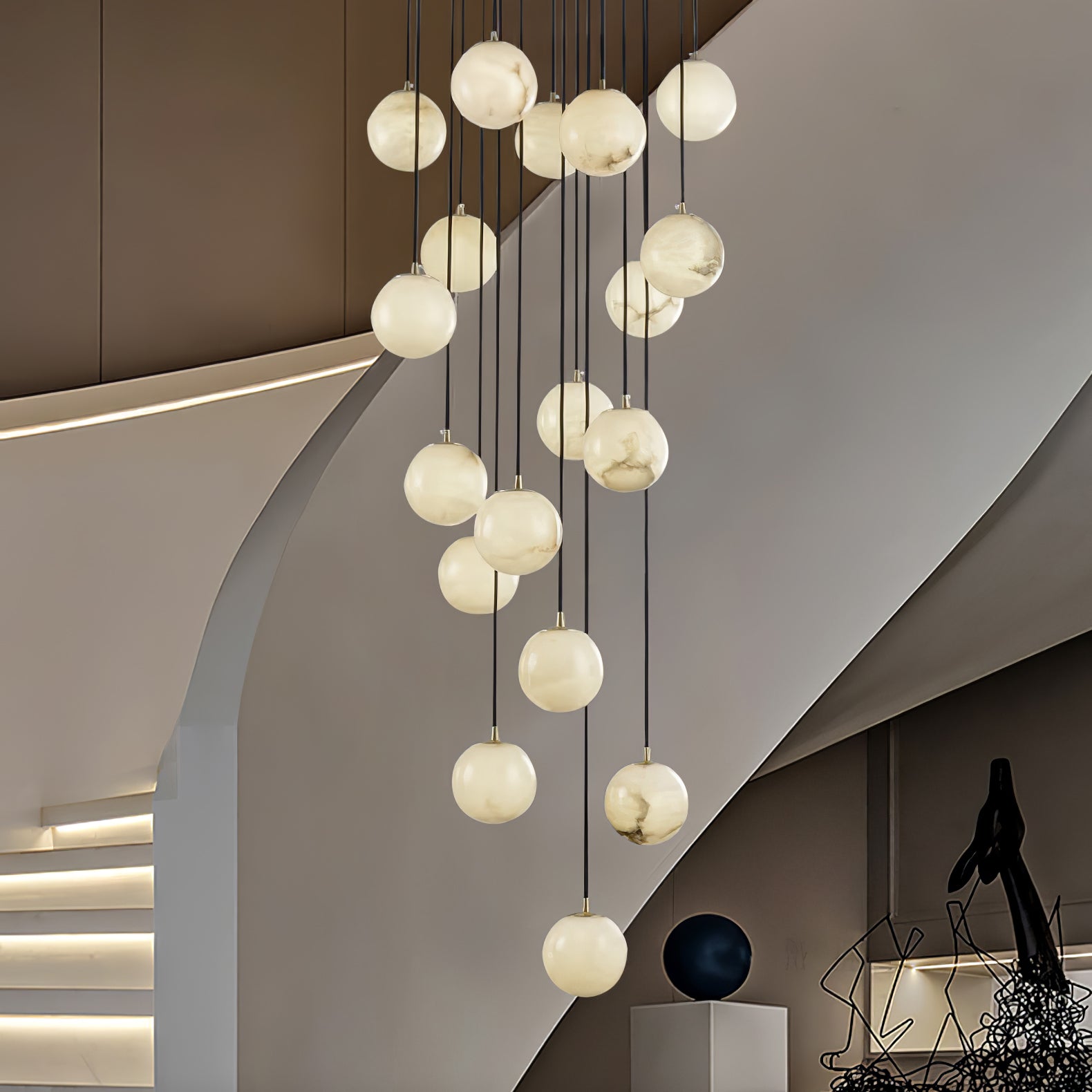 Afralia Balls Alabaster Modern Cluster Chandelier - Letslighting