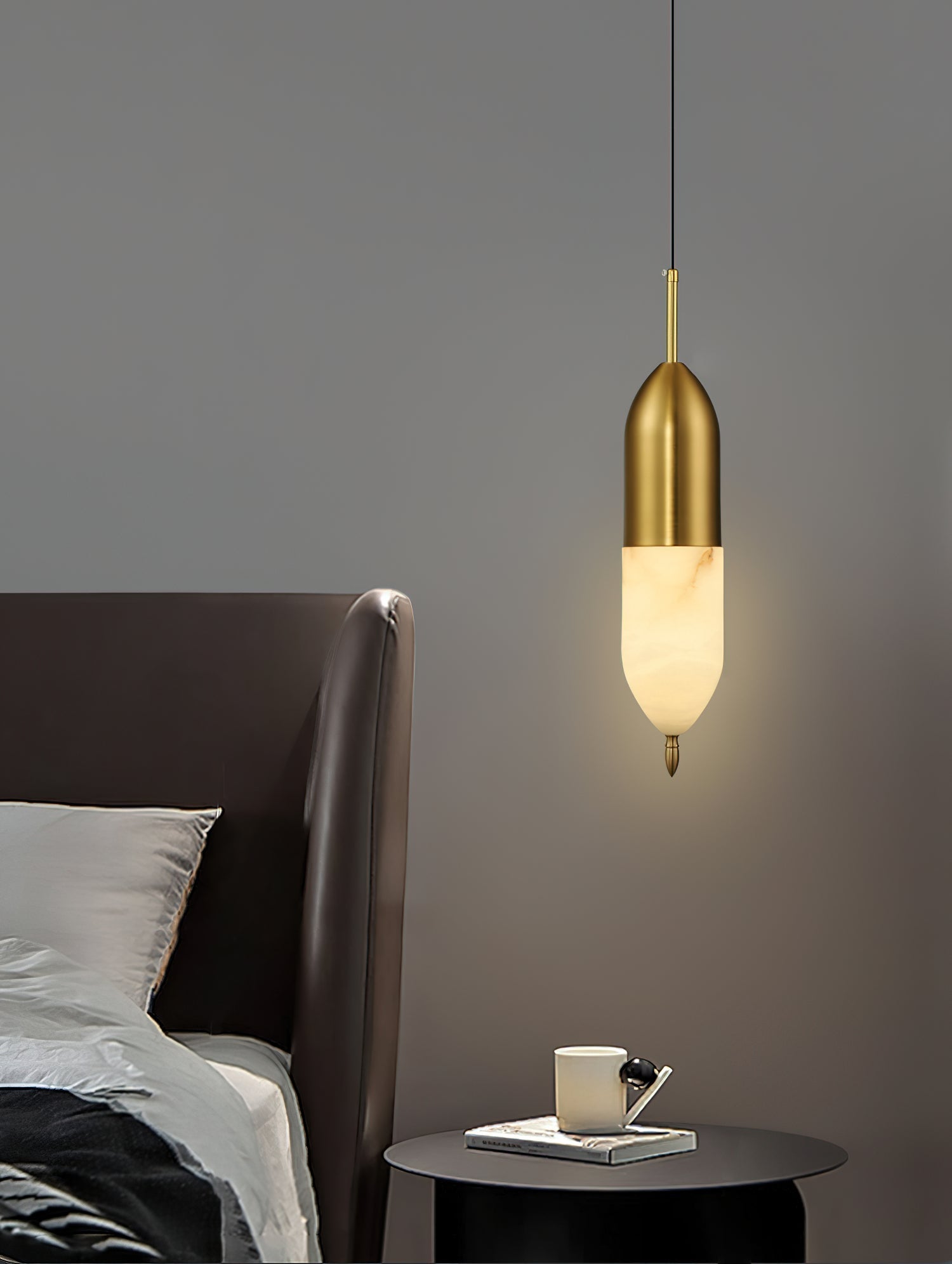 Spanish Alabaster Brass Pendant Light - Letslighting