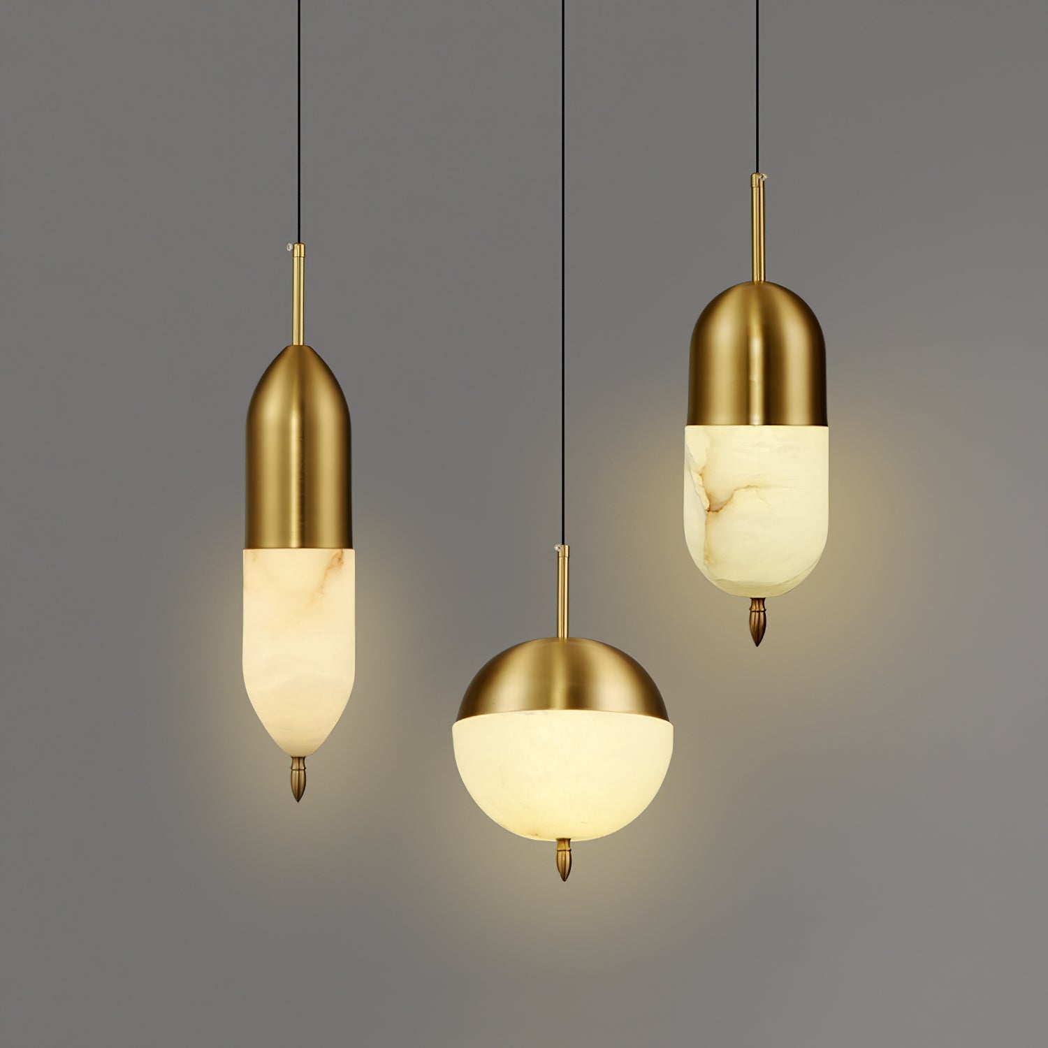 Spanish Alabaster Brass Pendant Light - Letslighting