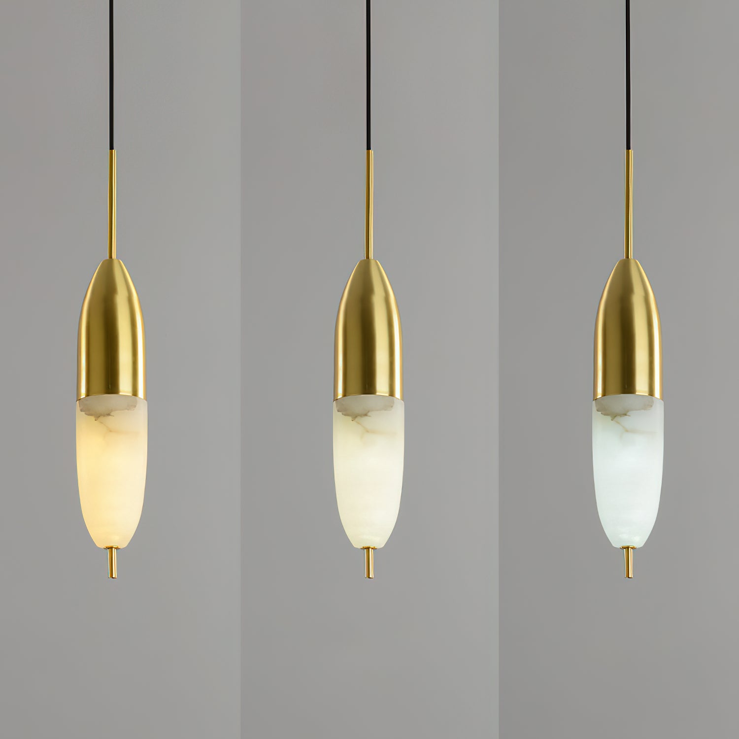 Spanish Alabaster Brass Pendant Light - Letslighting