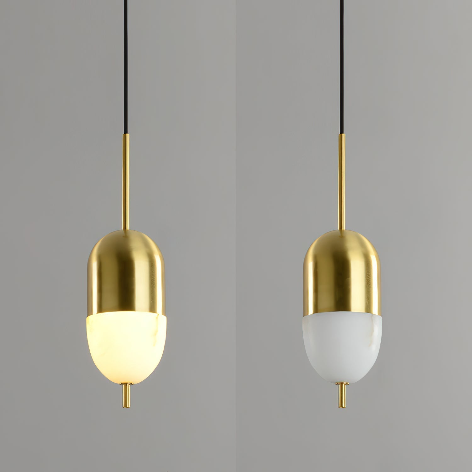 Spanish Alabaster Brass Pendant Light - Letslighting