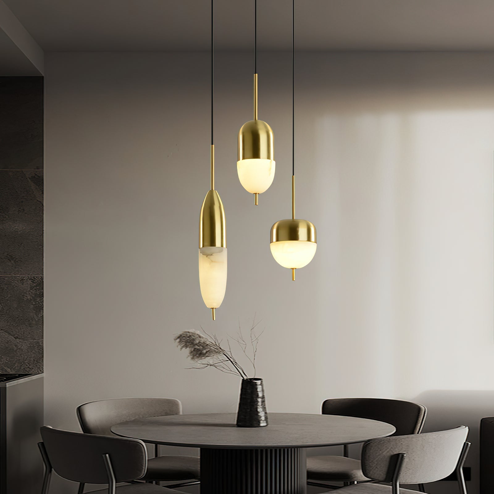 Spanish Alabaster Brass Pendant Light - Letslighting