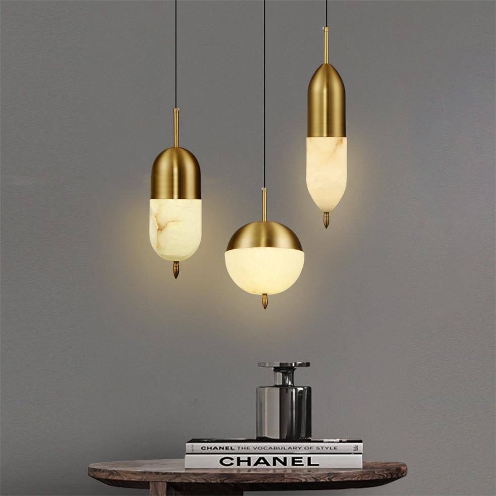 Spanish Alabaster Brass Pendant Light - Letslighting