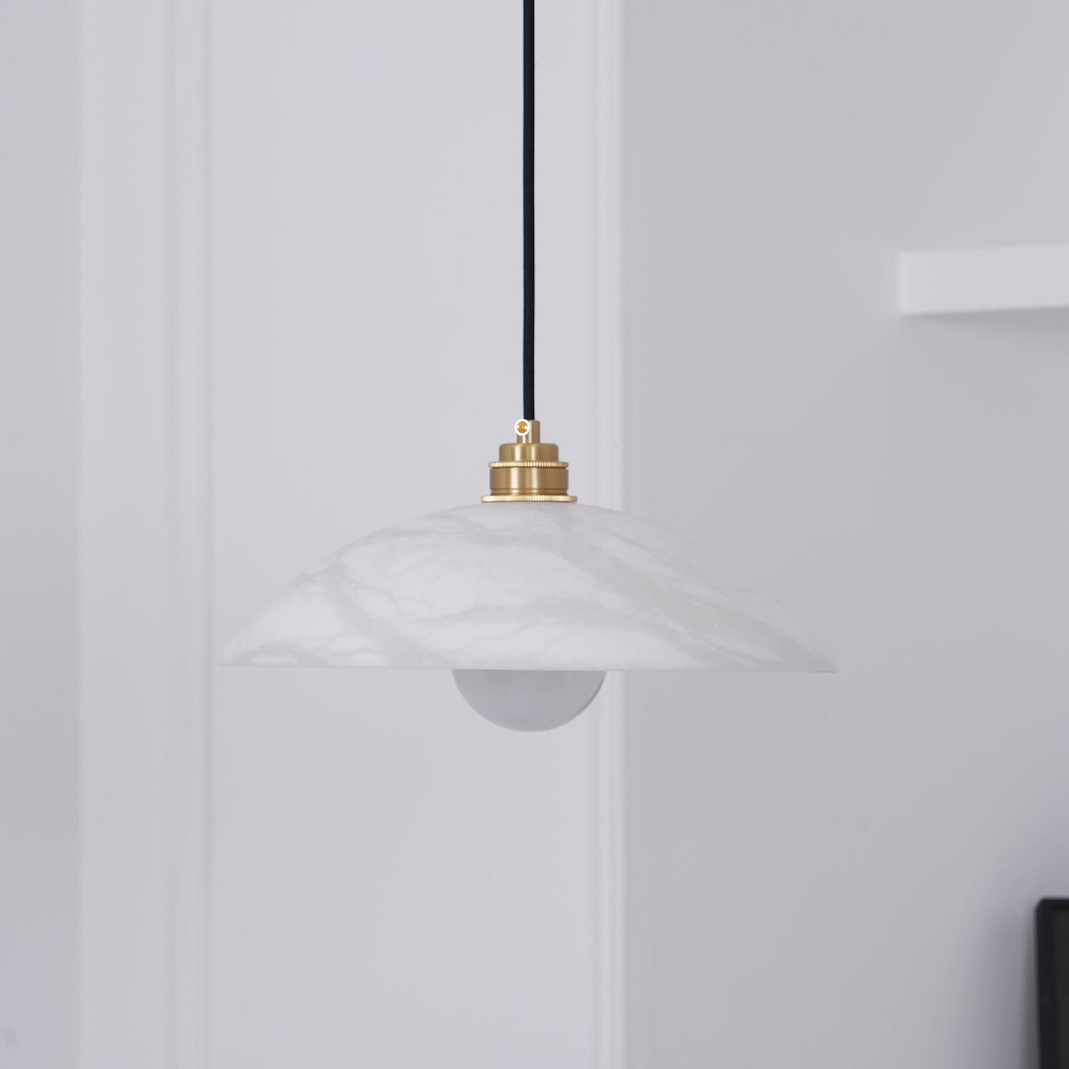 Ritta Dome Pendant Light  Alabaster &Brass