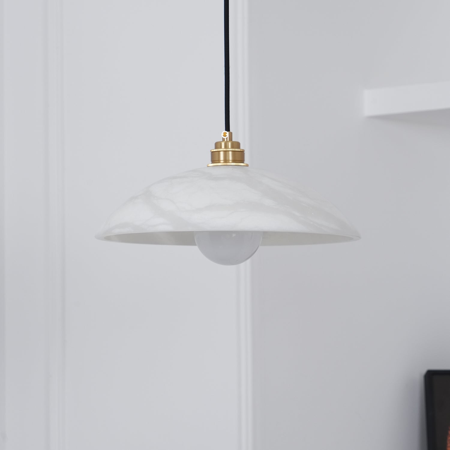 Ritta Dome Pendant Light  Alabaster &Brass