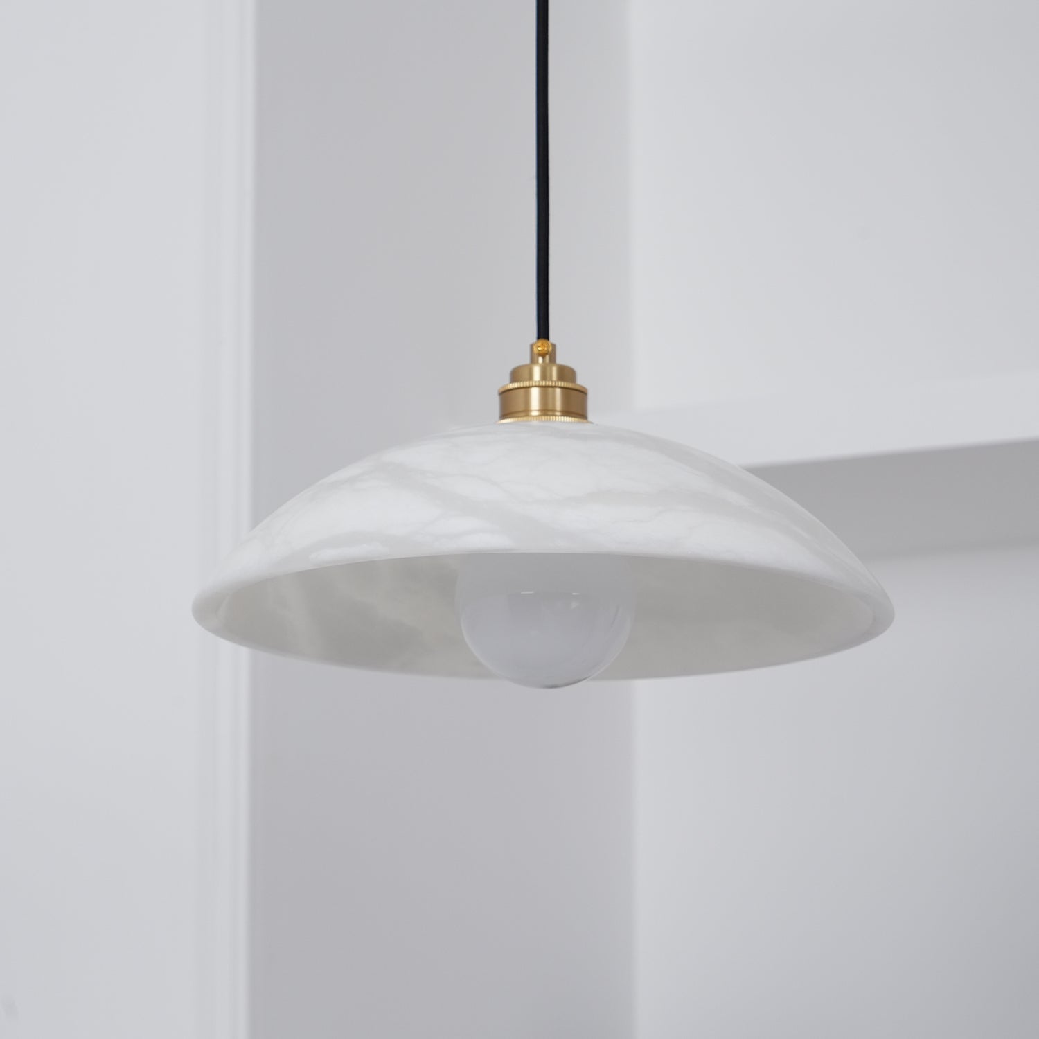 Ritta Dome Pendant Light  Alabaster &Brass