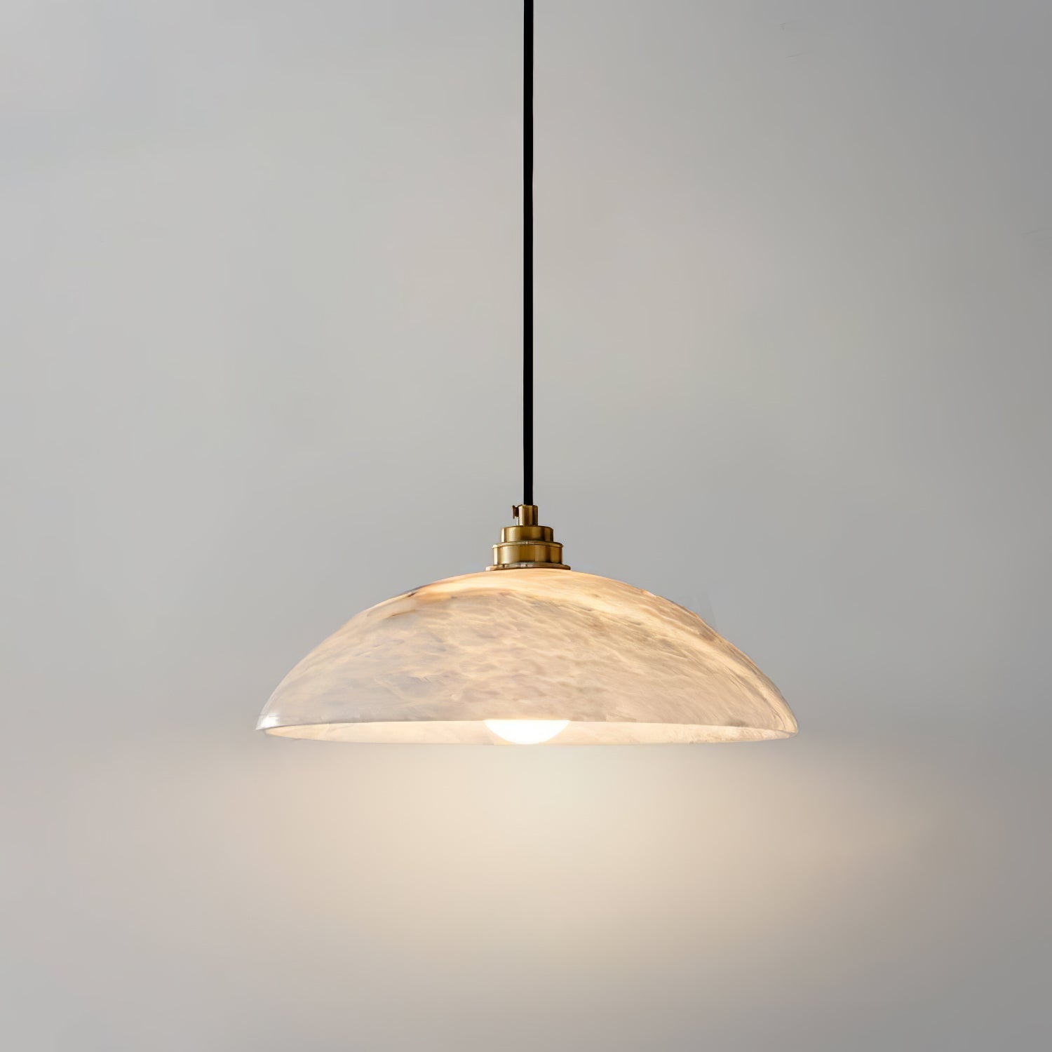 Ritta Dome Pendant Light  Alabaster &Brass