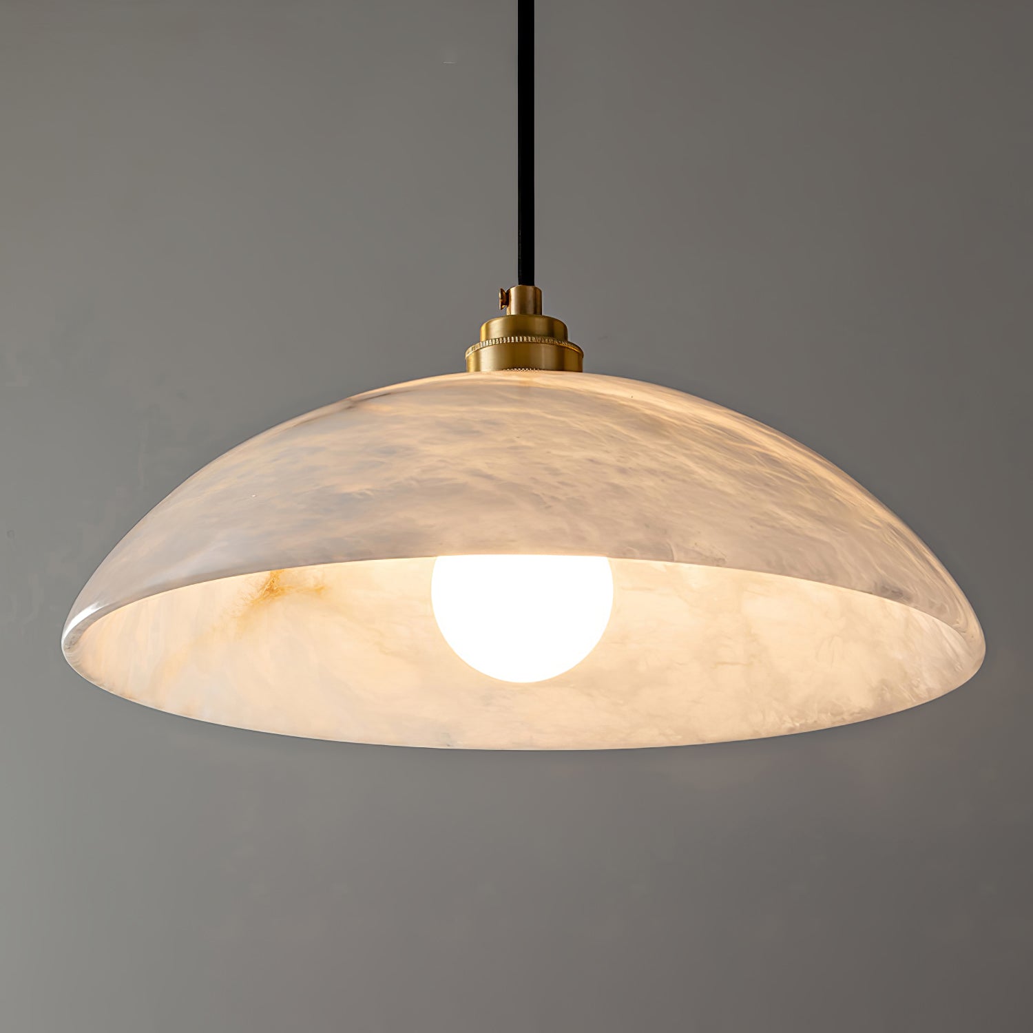 Ritta Dome Pendant Light  Alabaster &Brass
