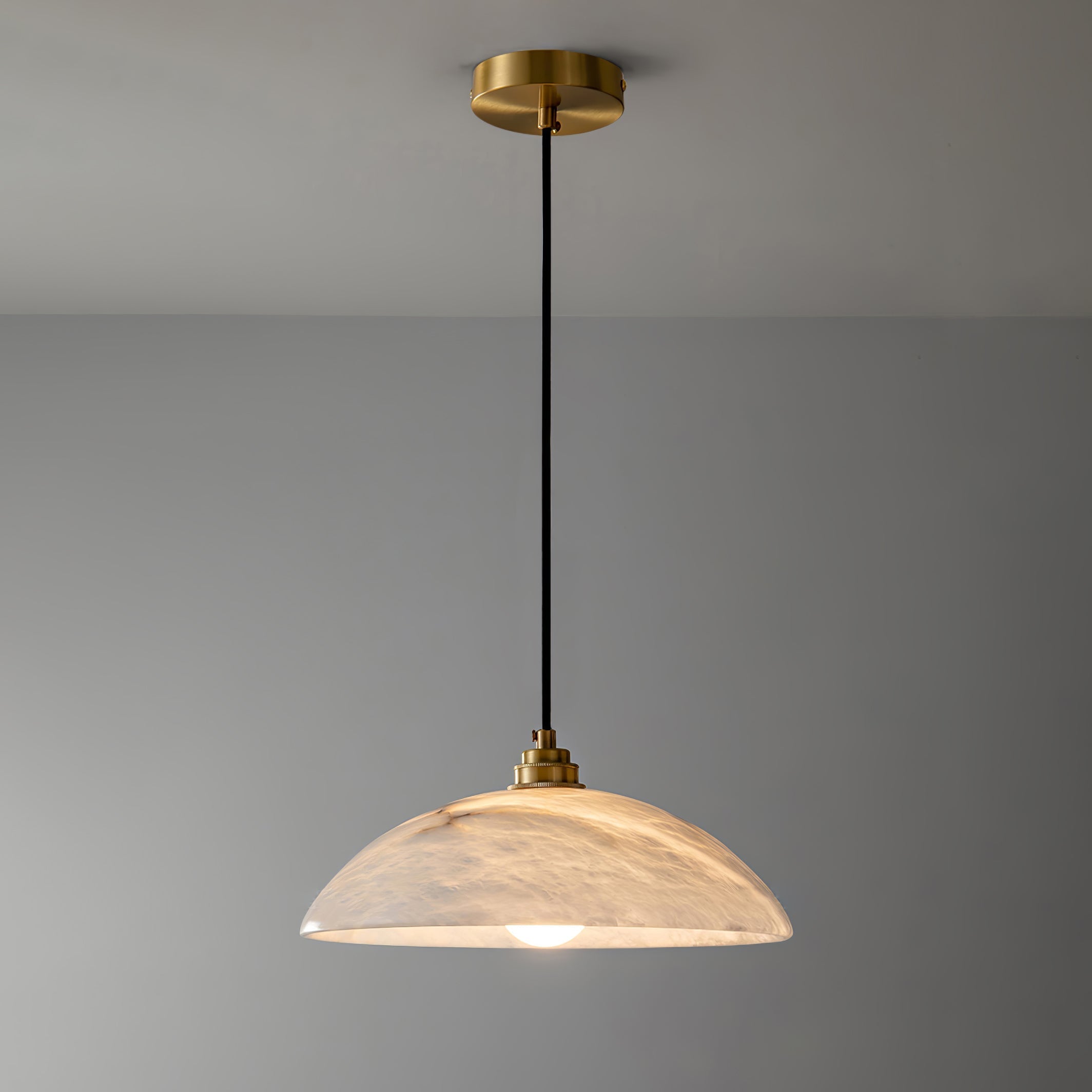 Ritta Dome Pendant Light  Alabaster &Brass