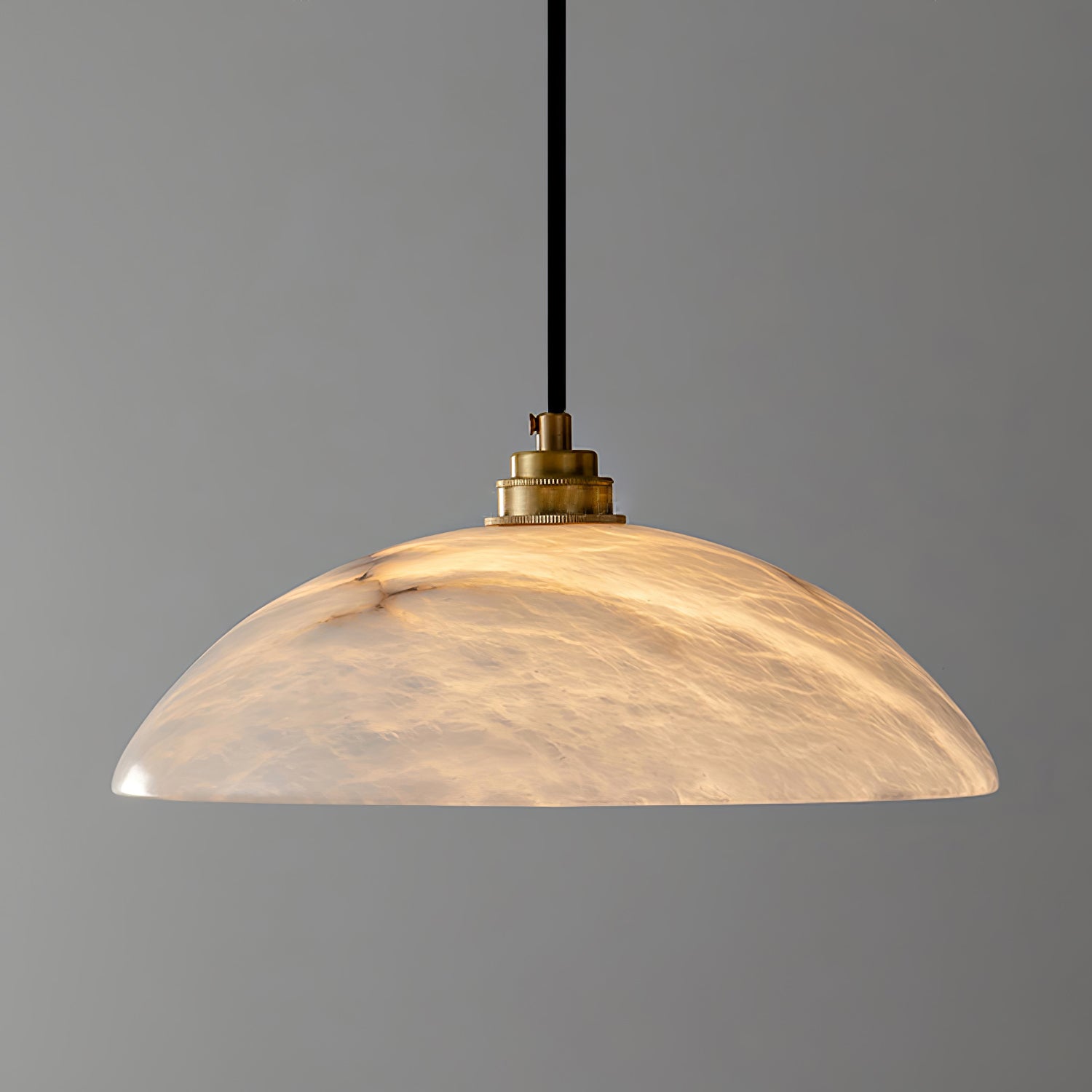 Ritta Dome Pendant Light  Alabaster &Brass