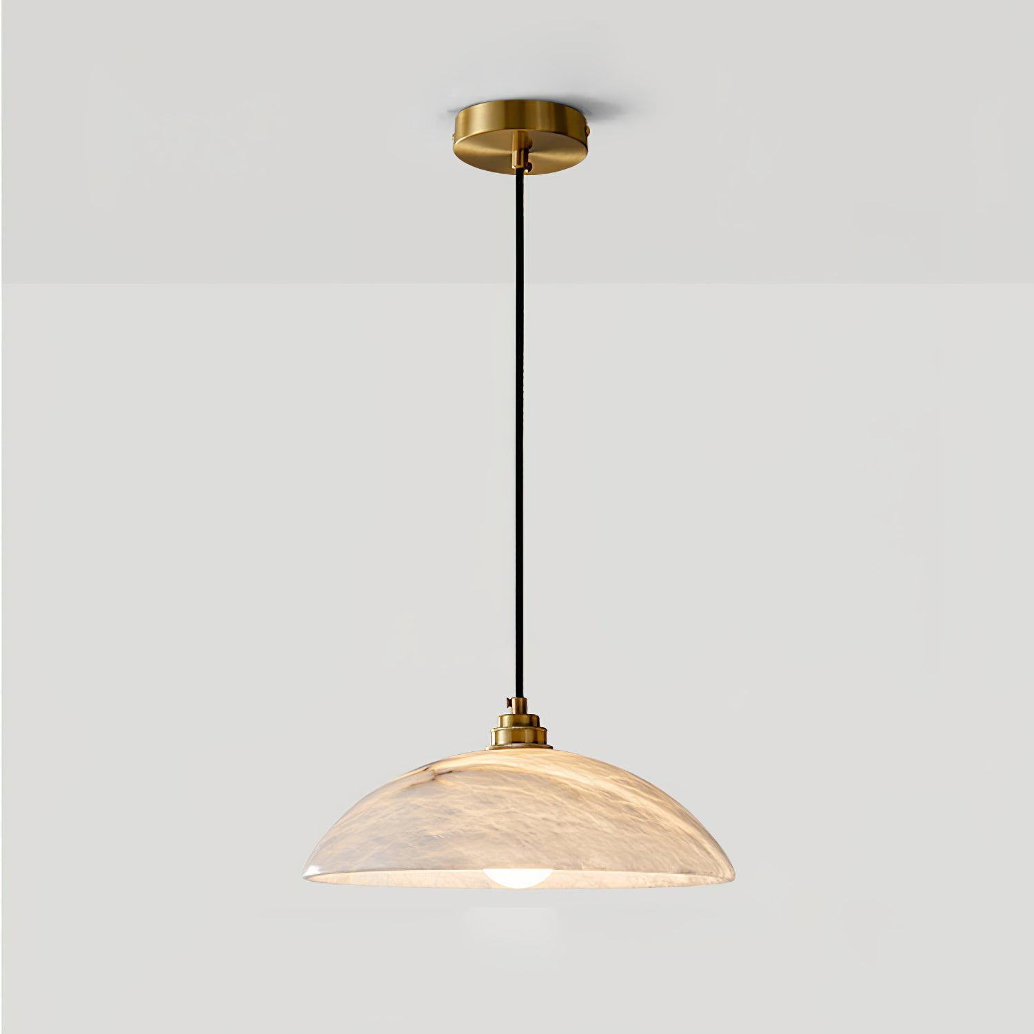 Ritta Dome Pendant Light  Alabaster &Brass