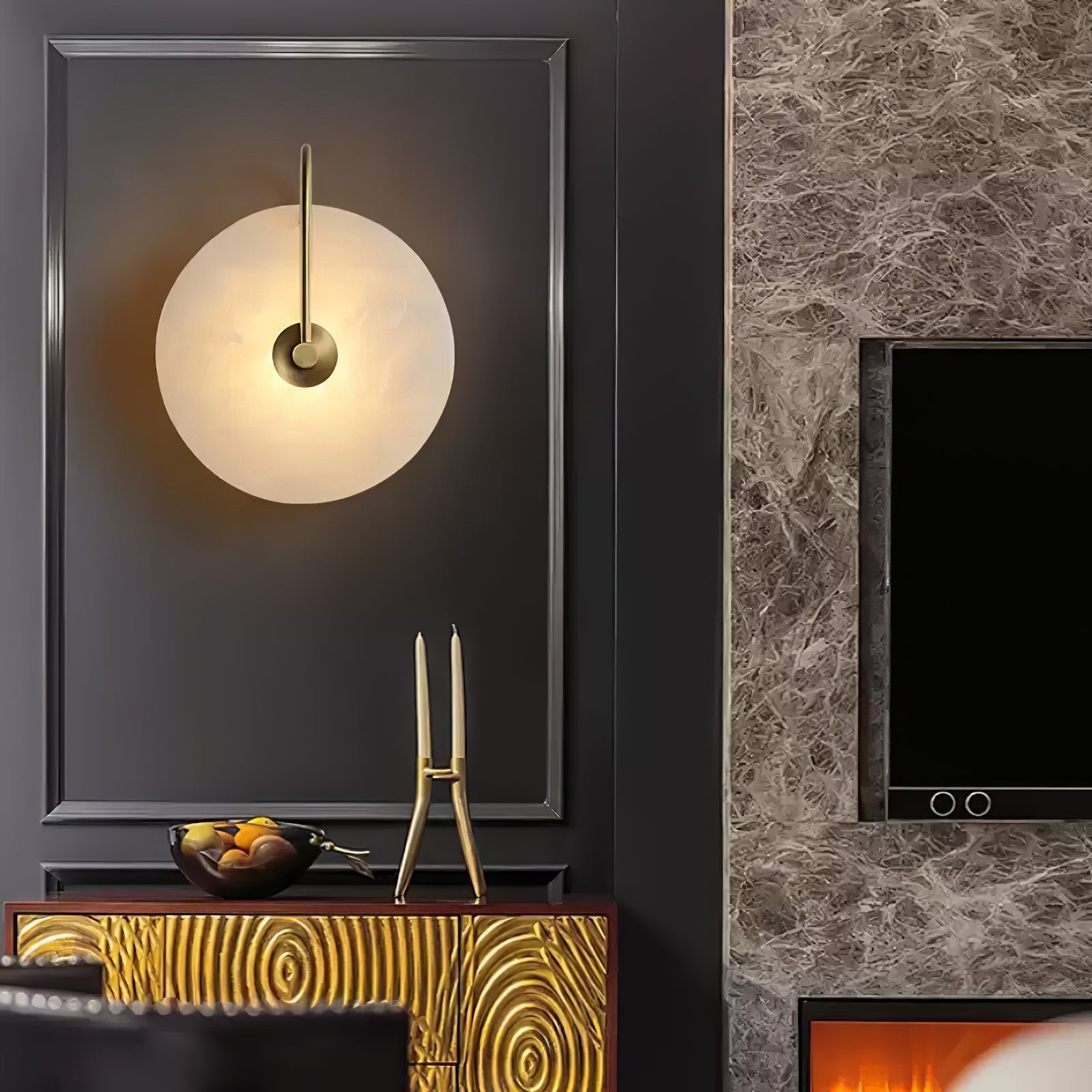 Ceraeyra Alabaster Globe Wall Light - Letslighting