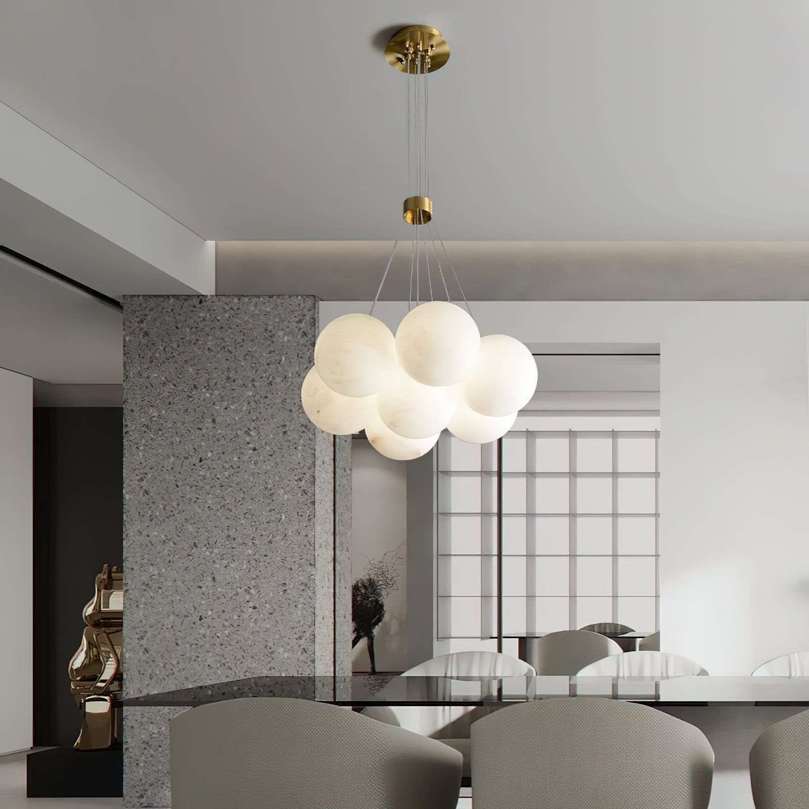 Lunar Alabaster Cluster Chandelier - Letslighting