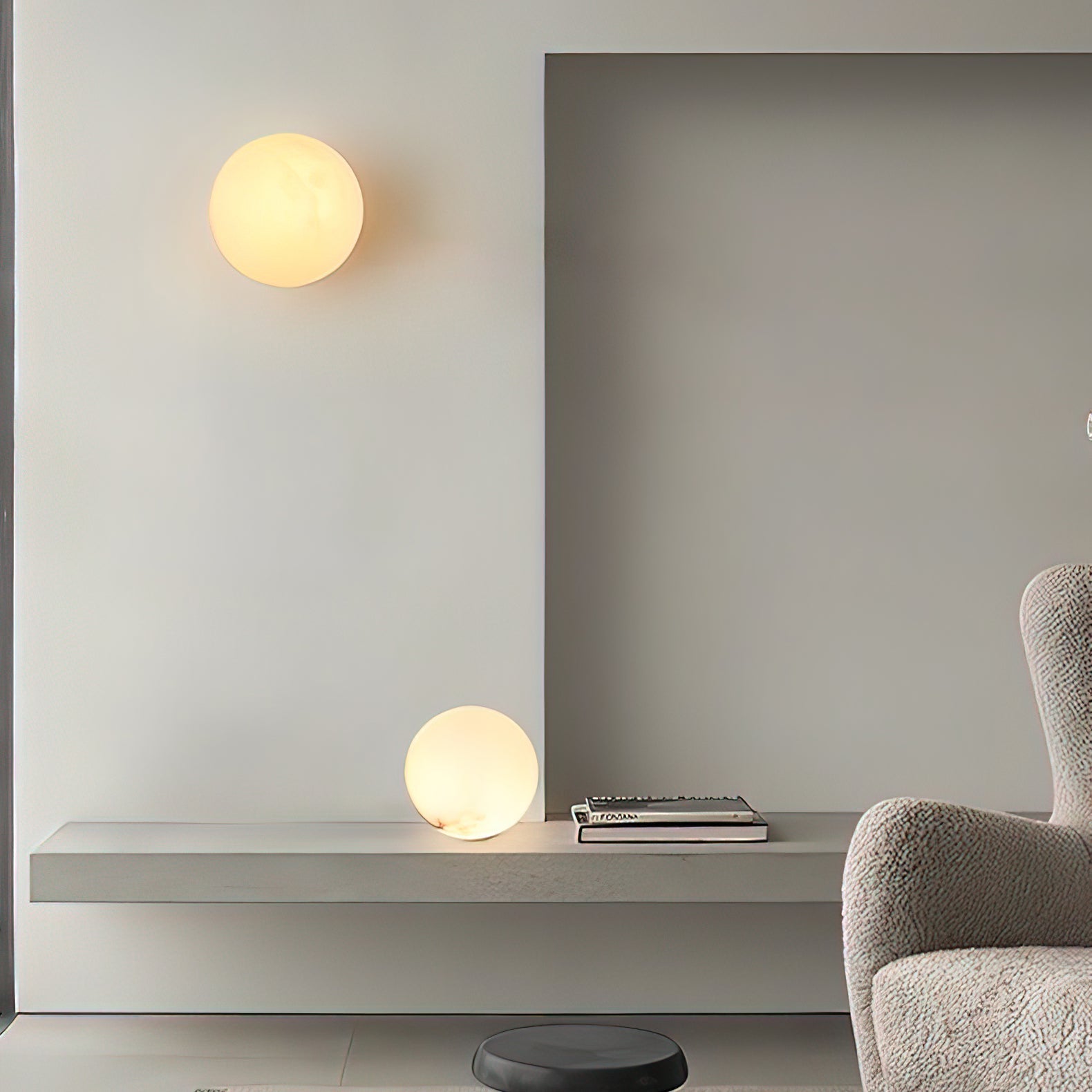 Kristy Alabaster Mini Orb Wall Lamp - Letslighting