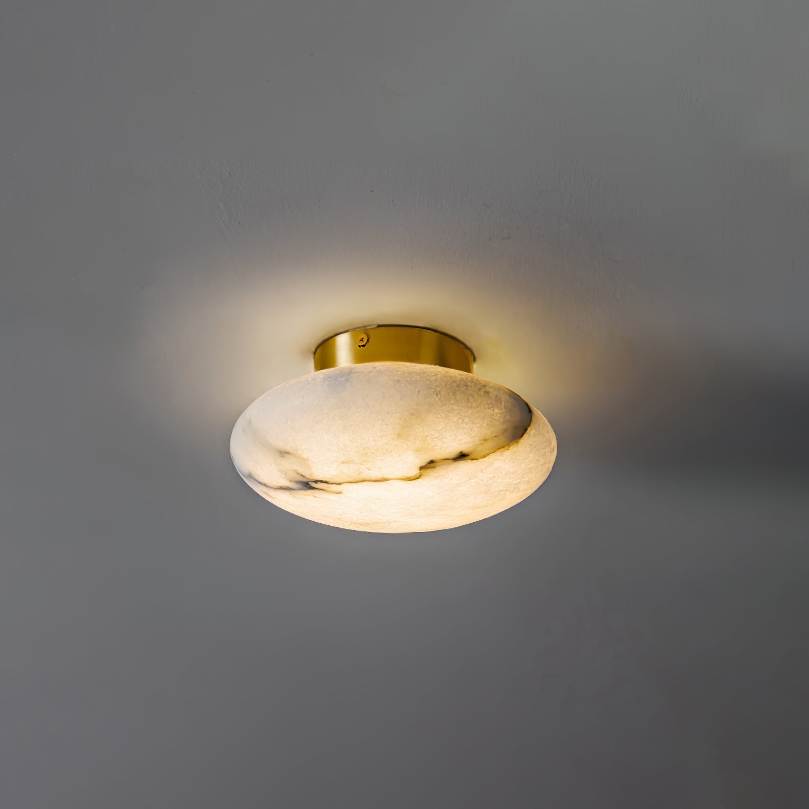 Vanorara Minimalist Alabaster Flush Mount Ceiling Light - Letslighting