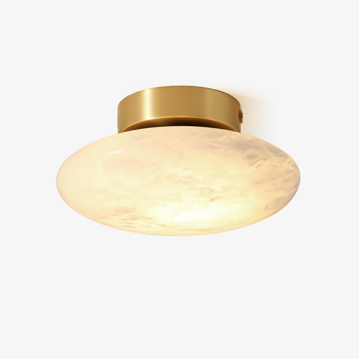 Vanorara Minimalist Alabaster Flush Mount Ceiling Light - Letslighting