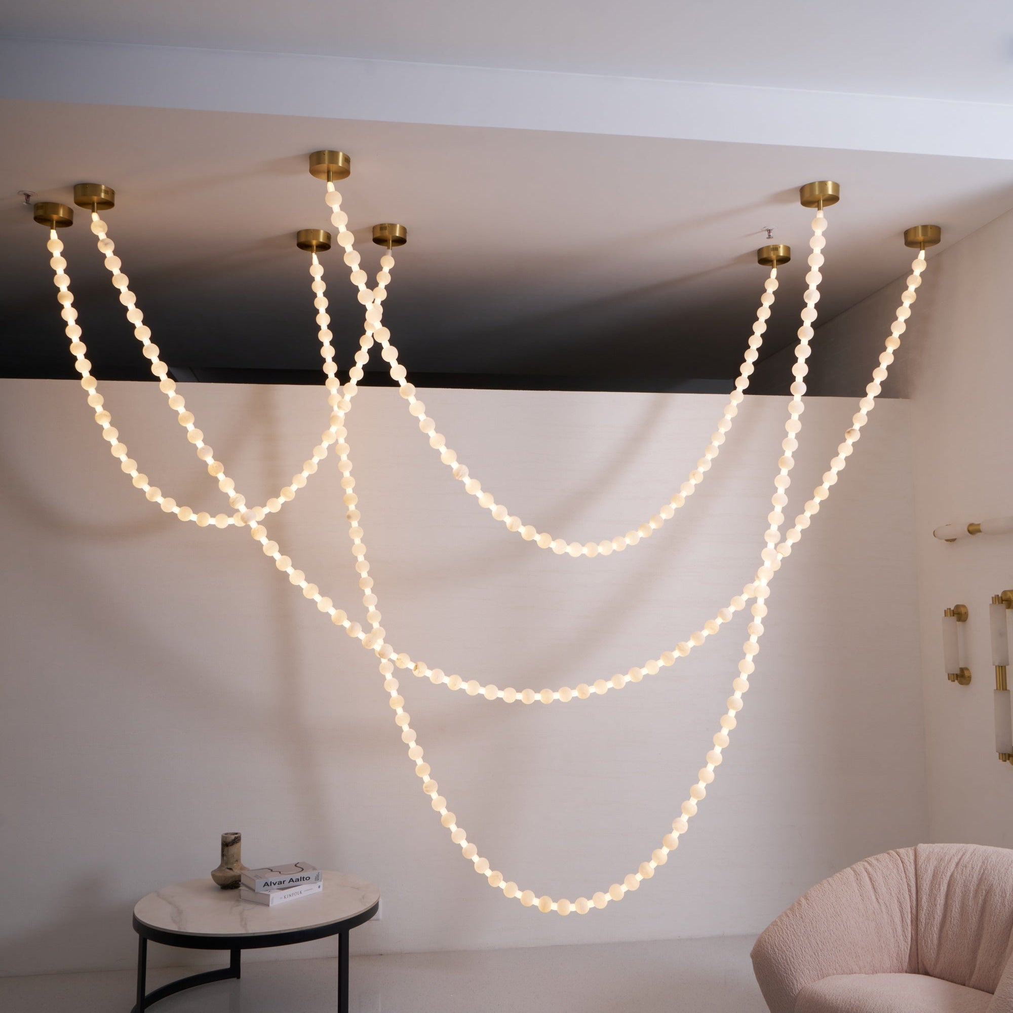 Alabaster Pearl Necklace Chandelier - Letslighting