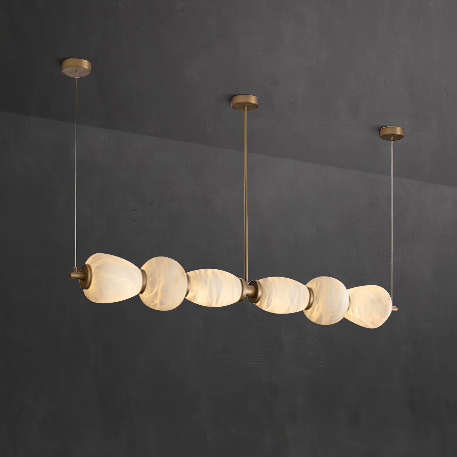 Pebble Modern Metal & Alabaster Chandelier