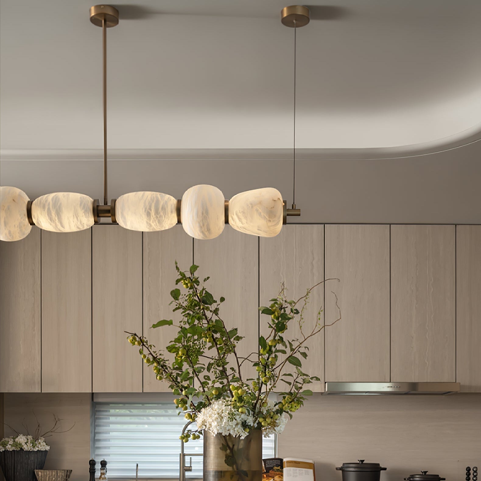 Cyrilla Alabaster Linear Pendant Light