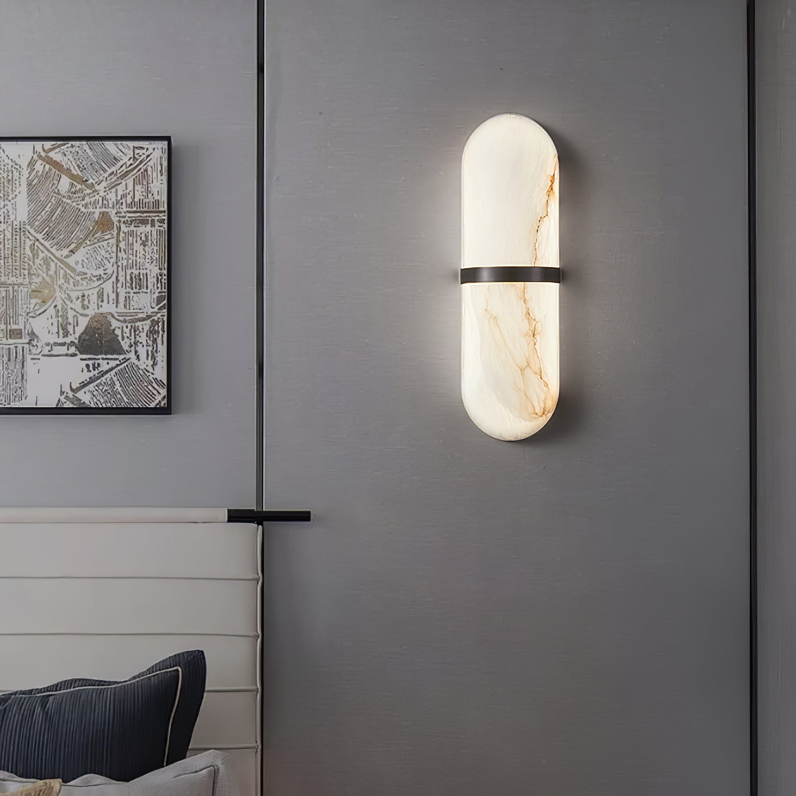 Vitheion Minimalist Alabaster Wall Light - Letslighting