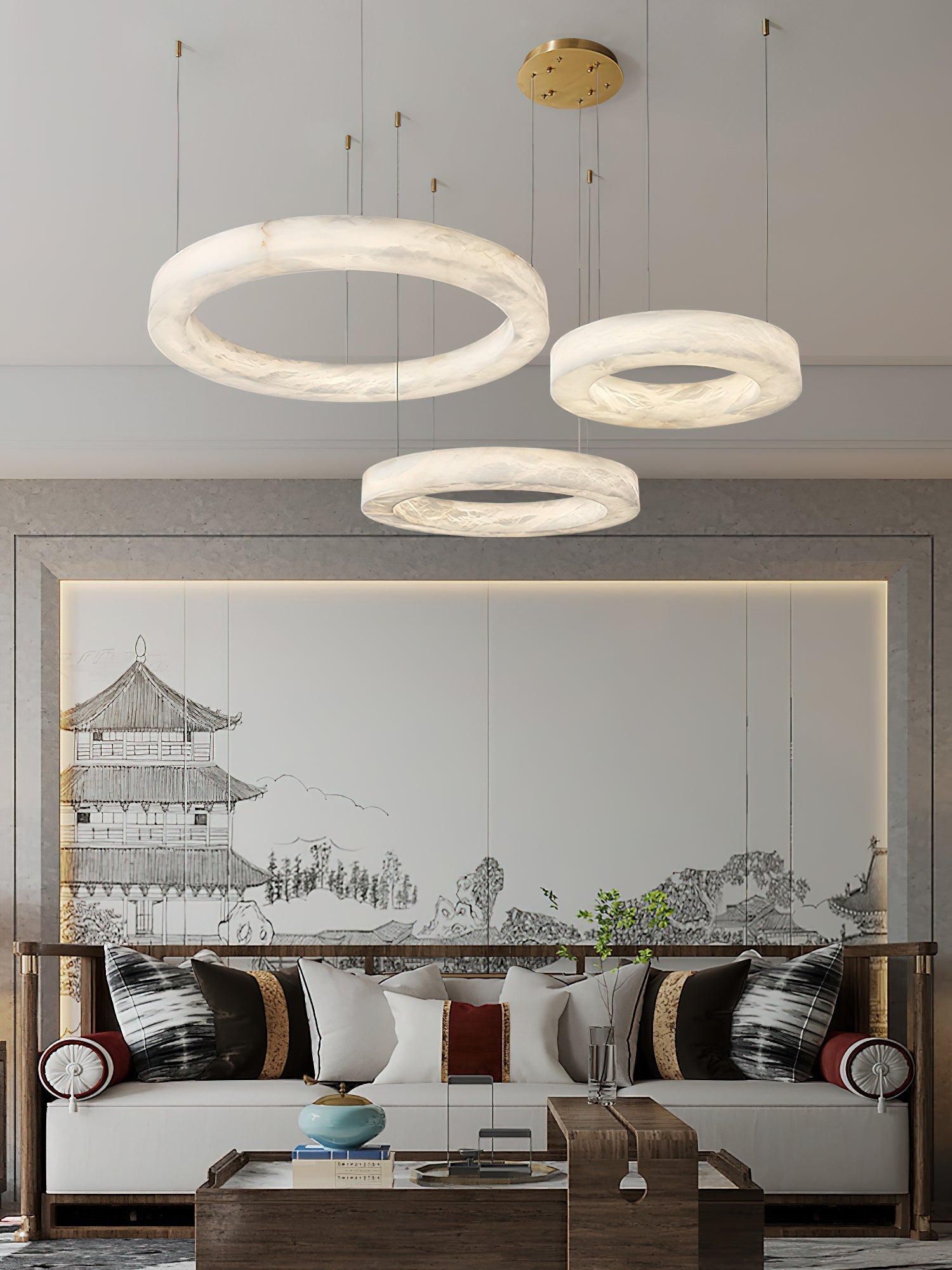 Plotuvyn Luxury Ring Alabaster Chandelier - Letslighting