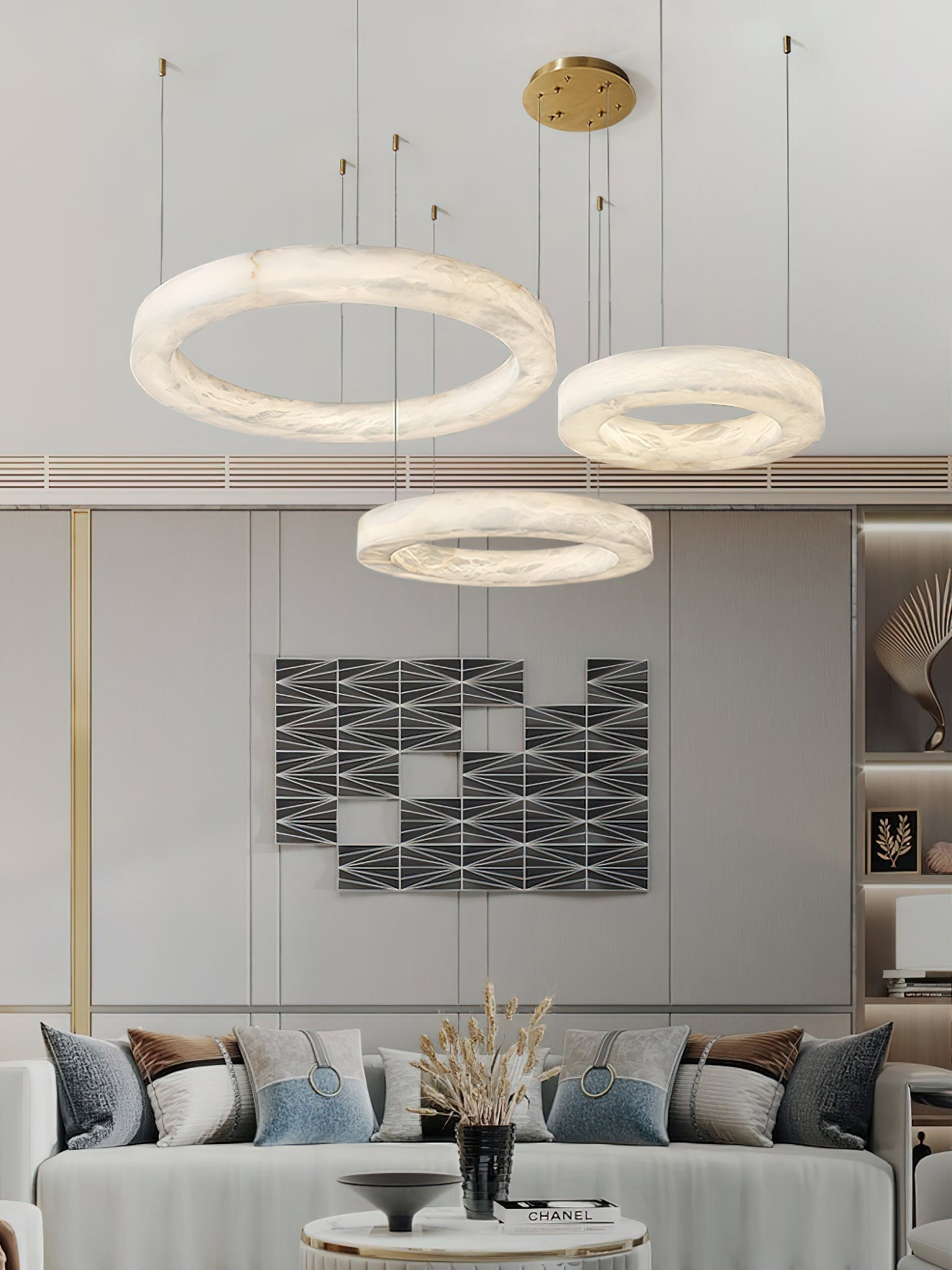 Plotuvyn Luxury Ring Alabaster Chandelier - Letslighting