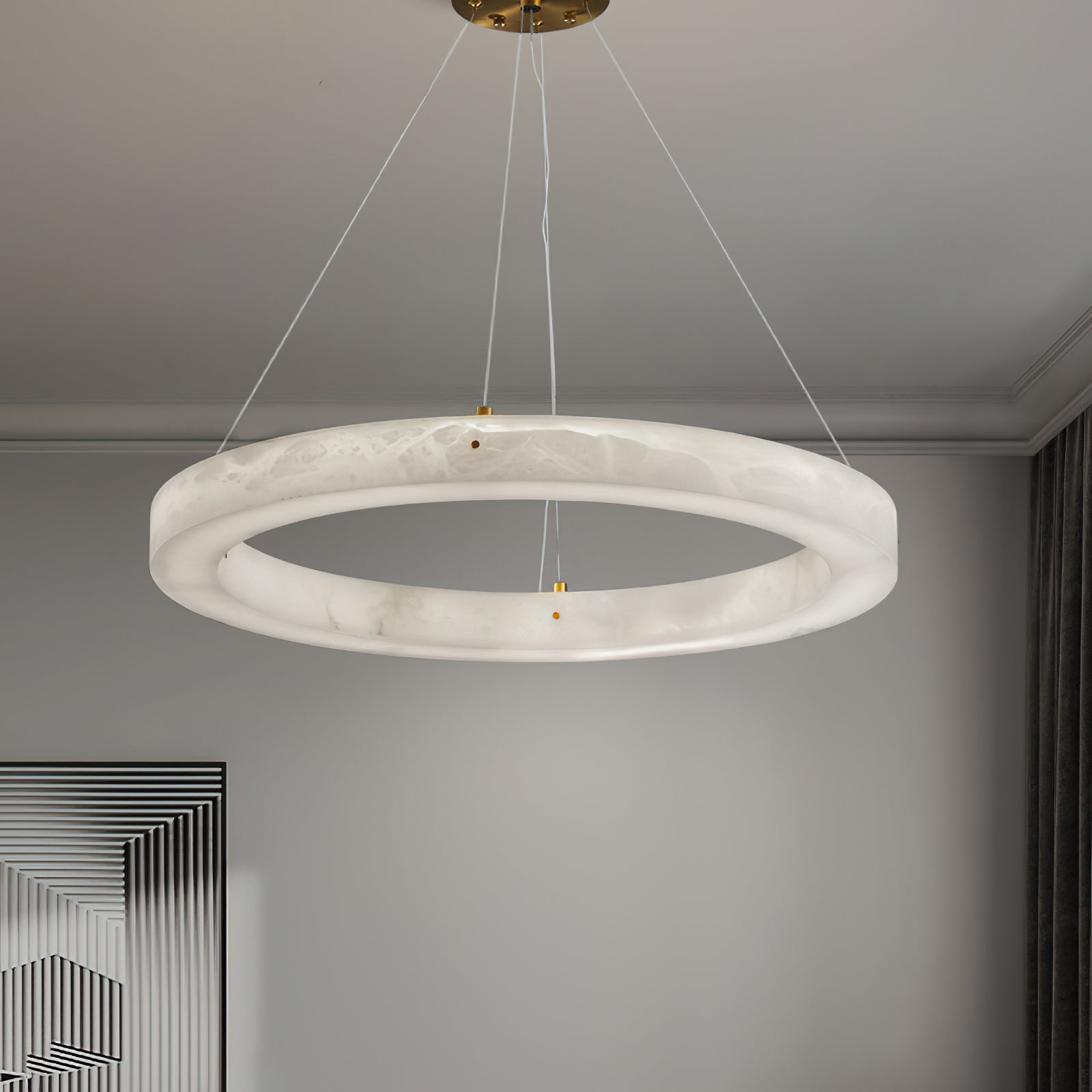 Plotuvyn Luxury Ring Alabaster Chandelier - Letslighting