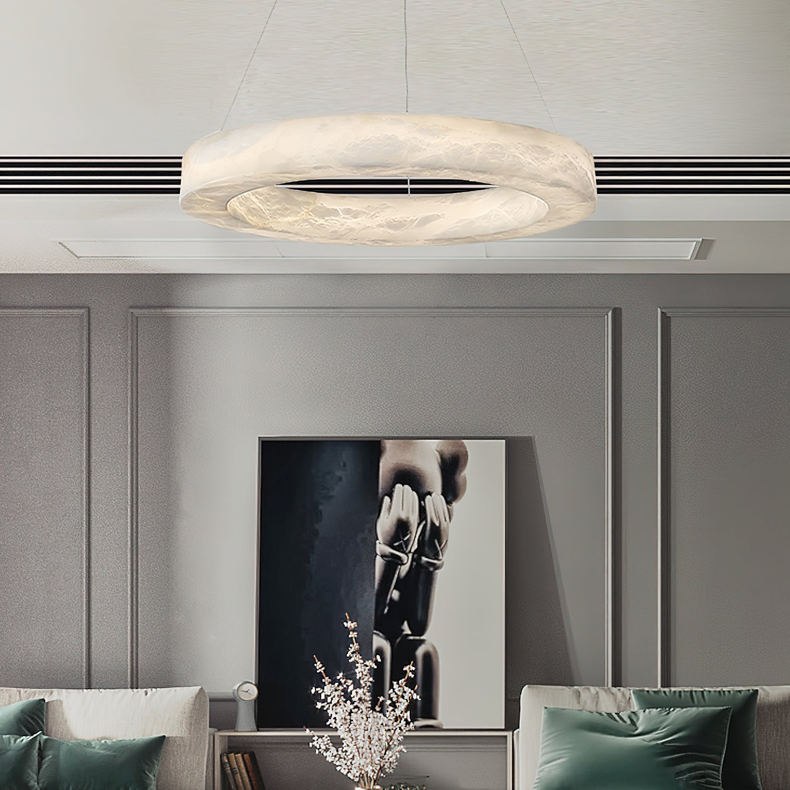 Plotuvyn Luxury Ring Alabaster Chandelier - Letslighting