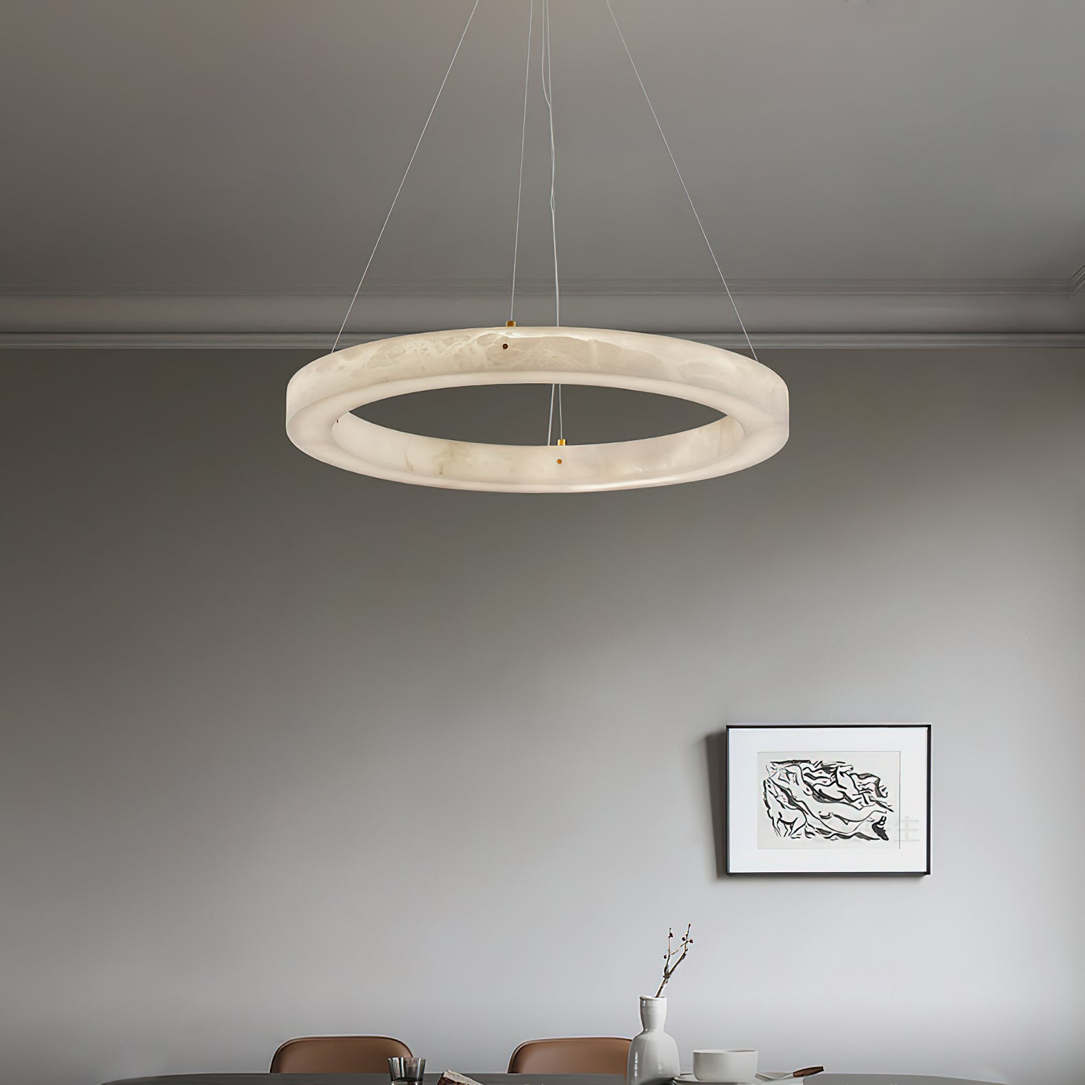 Plotuvyn Luxury Ring Alabaster Chandelier - Letslighting