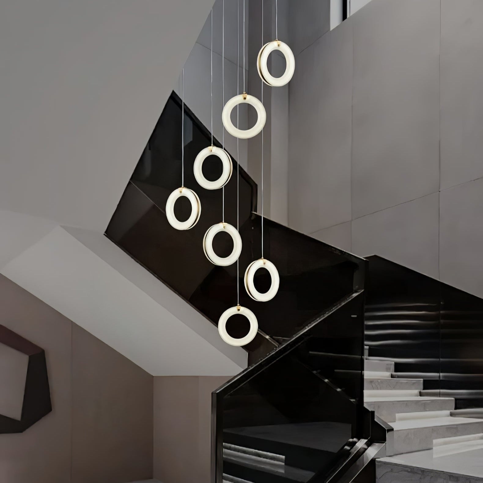 Alabaster Modern Metal Pendant Light