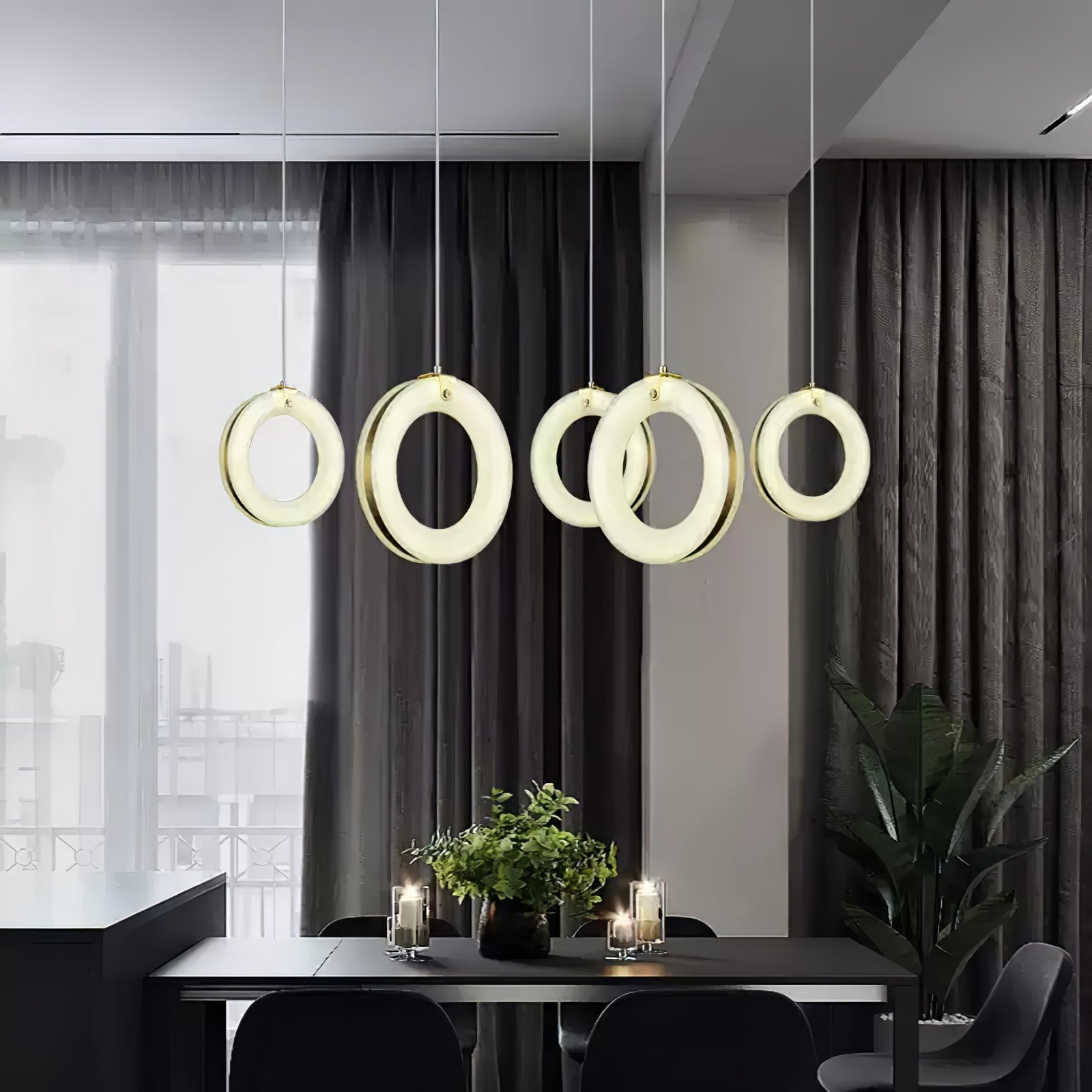 Alabaster Modern Metal Pendant Light