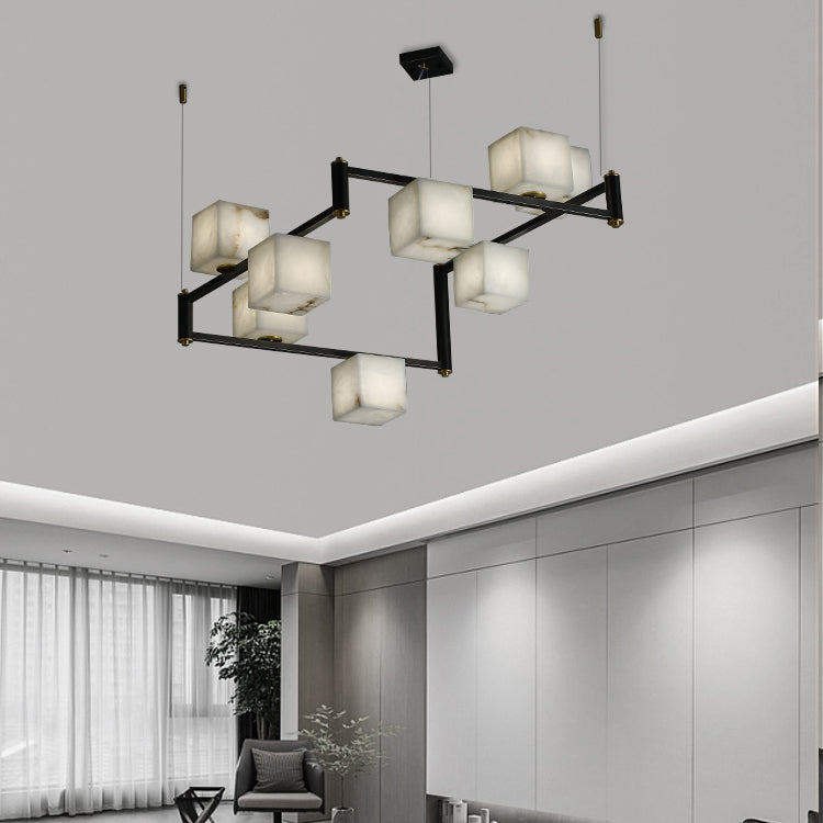 Ostruvye Individual Creativity Box Alabaster Chandelier - Letslighting