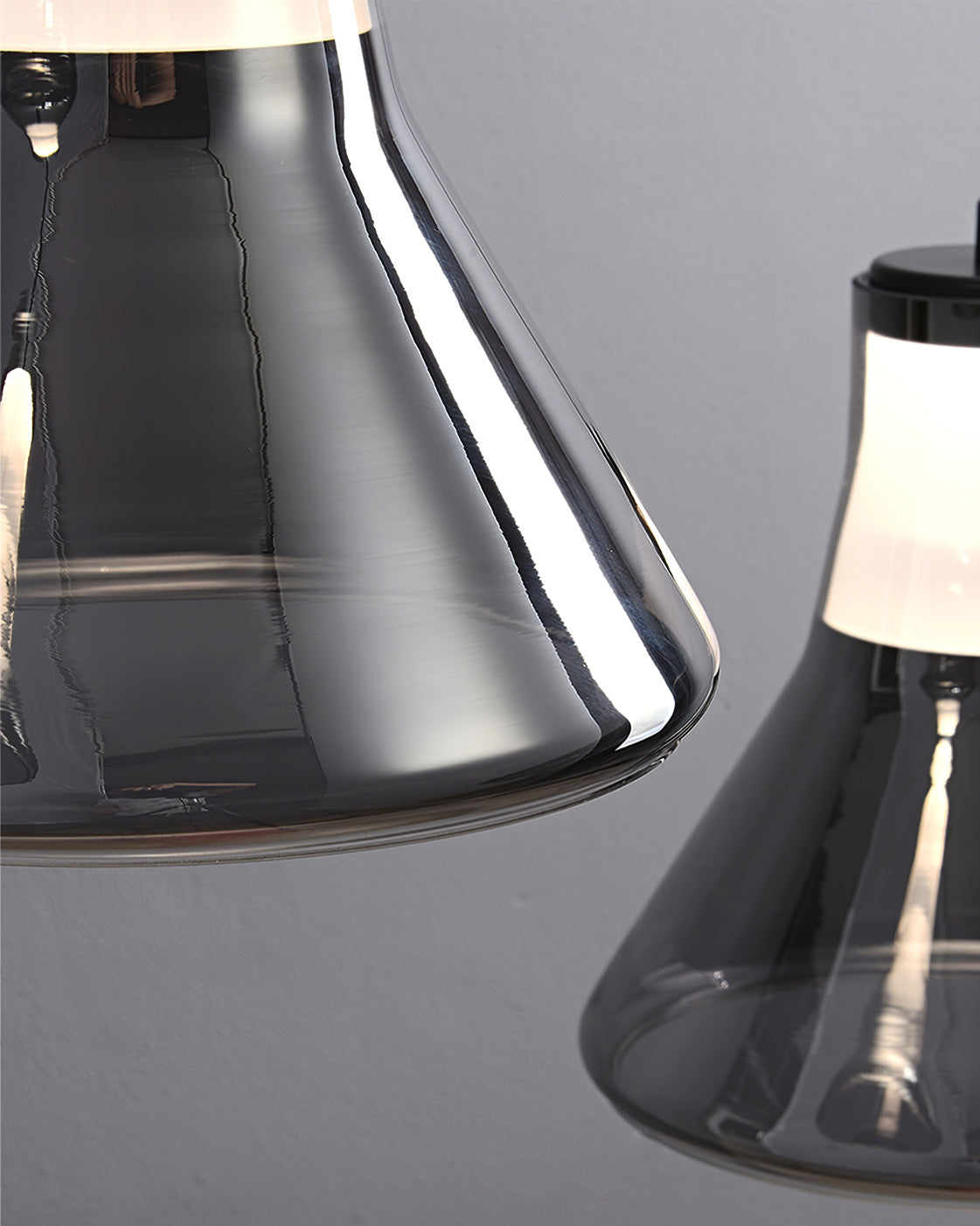 Alain Pendant Lamp Chrome Glass Shade Adjustable Height Modern - Letslighting