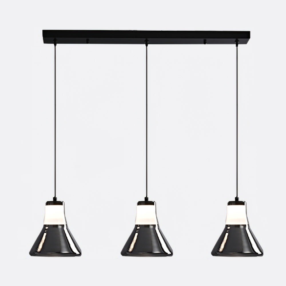 Alain Pendant Lamp Chrome Glass Shade Adjustable Height Modern - Letslighting