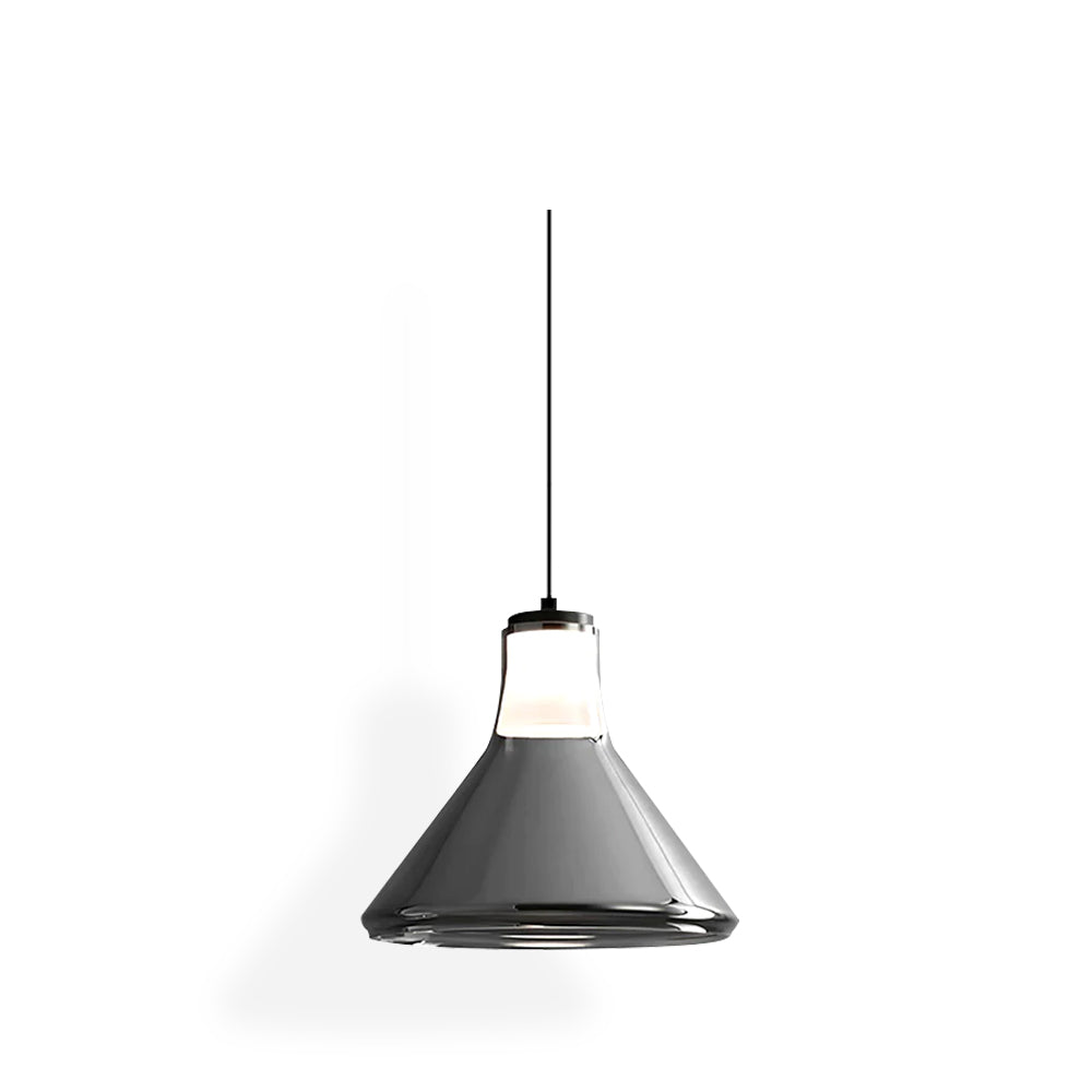 Alain Pendant Lamp Chrome Glass Shade Adjustable Height Modern - Letslighting