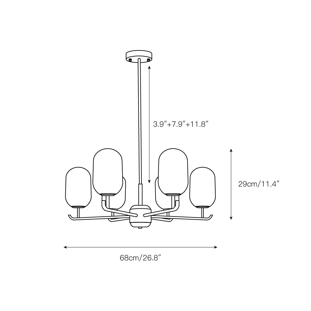 Sifuvyn Modern Geometric Glass Chandelier - Letslighting