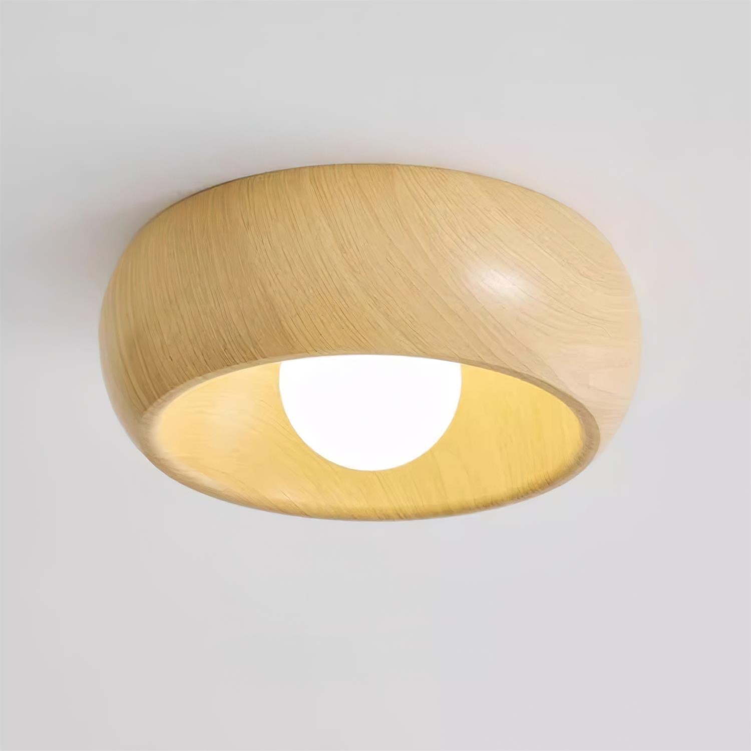 Alana Ceiling Light Minimalist Wood Finish Fixture - Letslighting