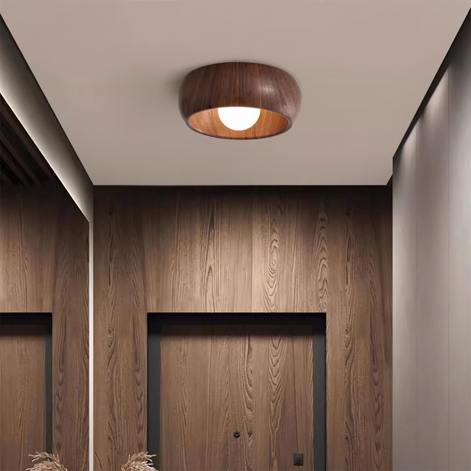 Alana Ceiling Light Minimalist Wood Finish Fixture - Letslighting