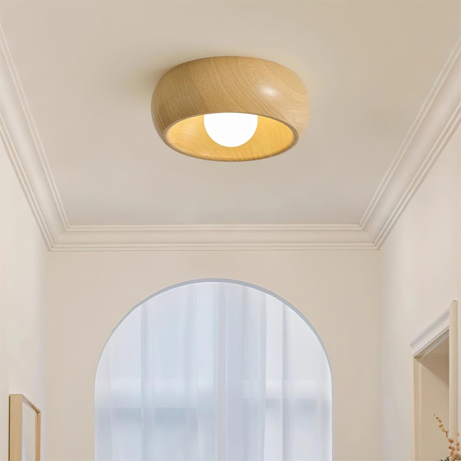 Alana Ceiling Light Minimalist Wood Finish Fixture - Letslighting